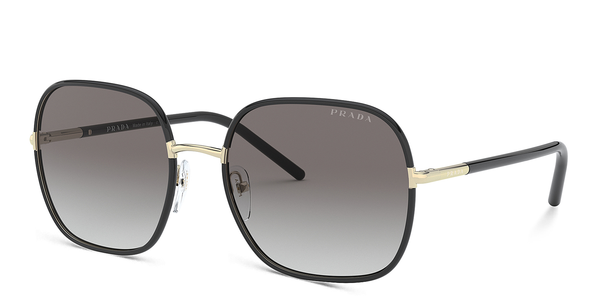 Shop PRADA Square Sunglasses in Black online.