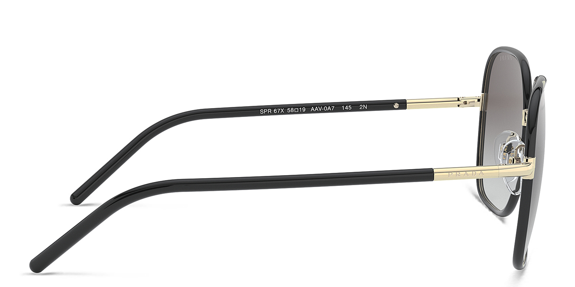 Shop PRADA Square Sunglasses in Black online.