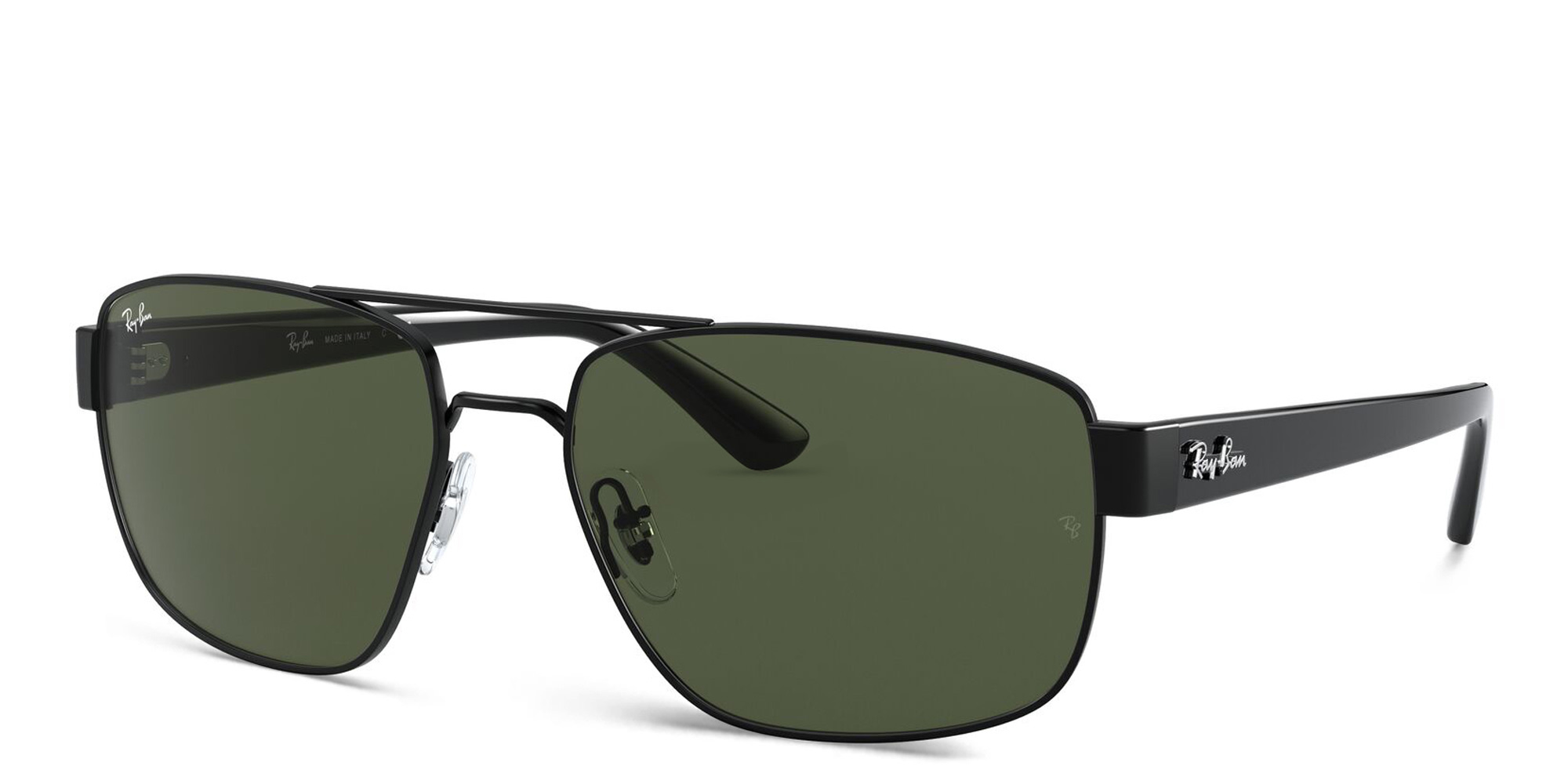Shop Ray-Ban Wide Irregular Sunglasses in Black online.