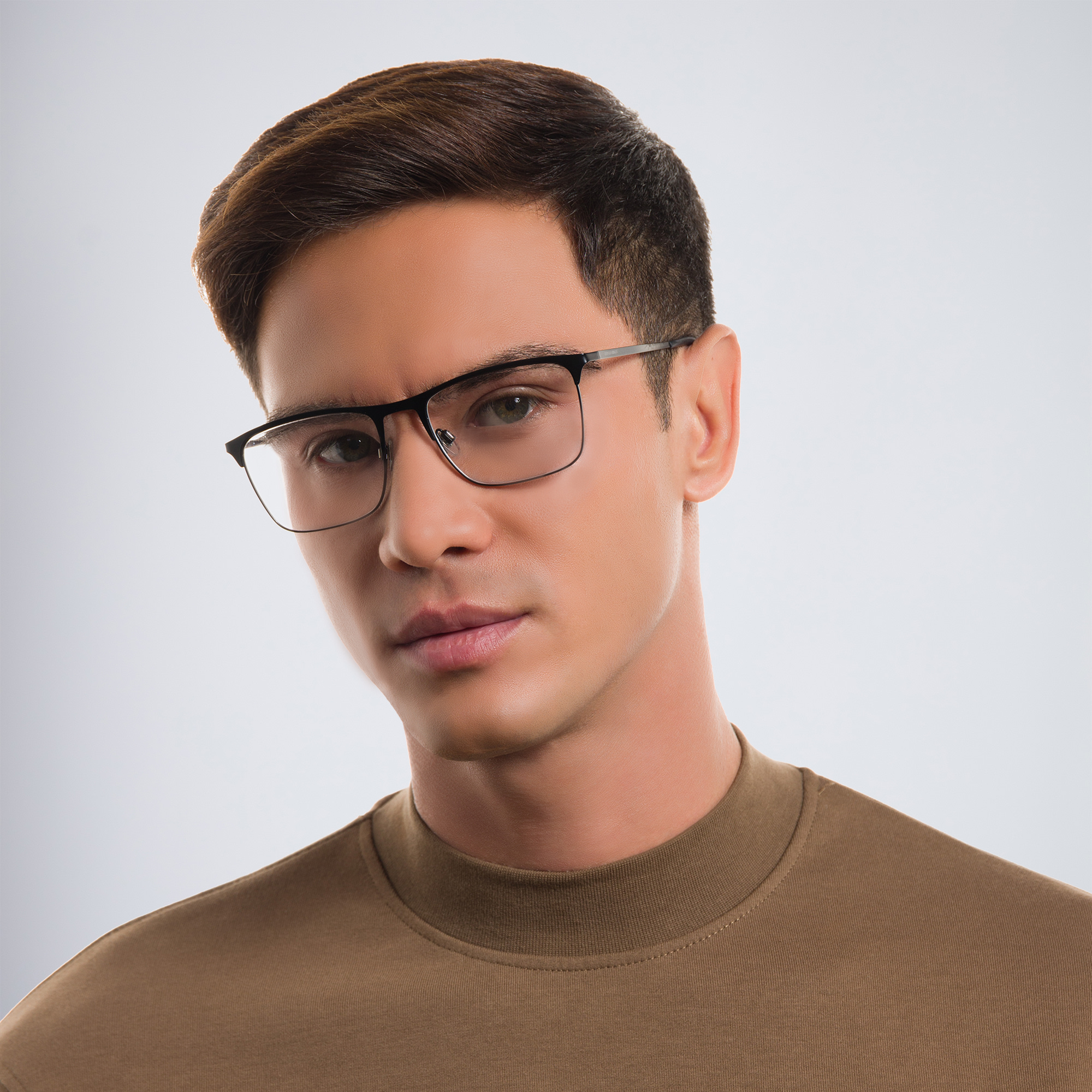 GIORGIO ARMANI Rectangle Eyeglasses in Matte Black – Product Photo 5