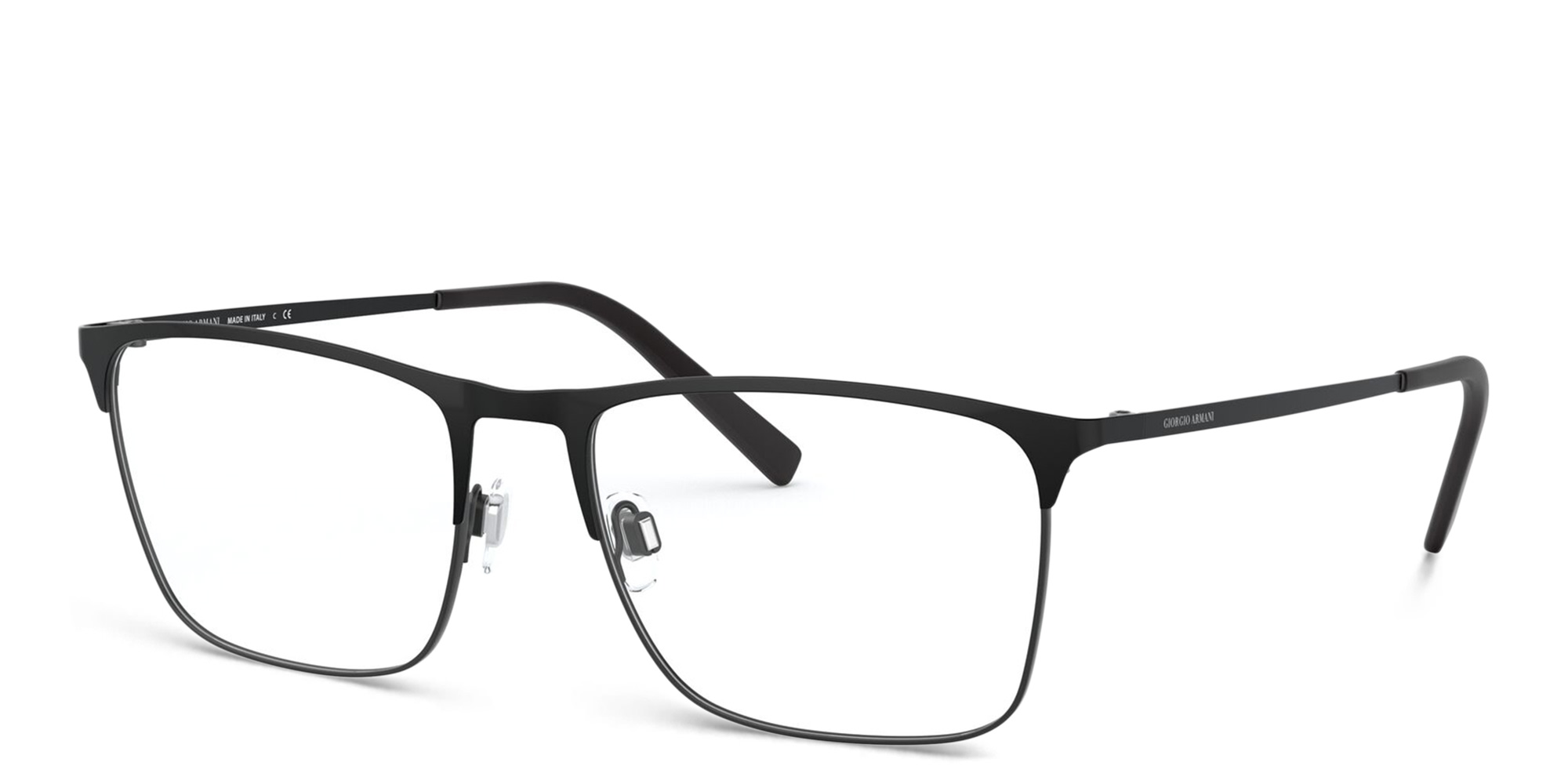 GIORGIO ARMANI Rectangle Eyeglasses in Matte Black – Product Photo 2