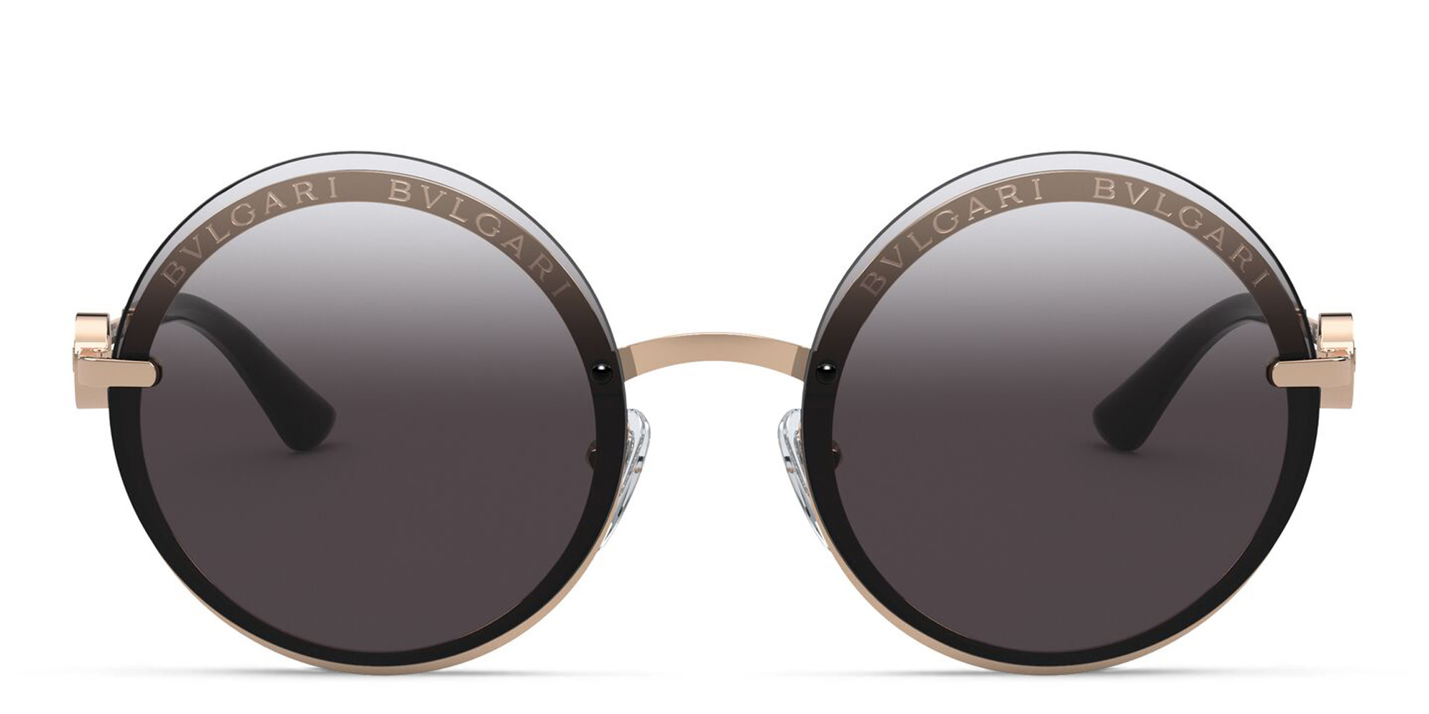 BVLGARI Rimless Round Sunglasses in Pink Gold – Product Photo 1