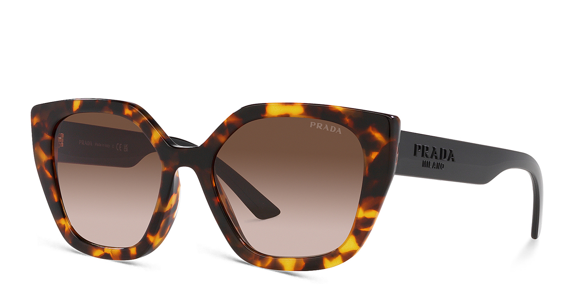 NEW Prada Milano SPR 03Y Cat Eye Sunglasses Tortoise Brown Gradient Full Set Prada Sunglasses Cateye PR 15WS 01R0A6 Tortoise Caramel  main image 4