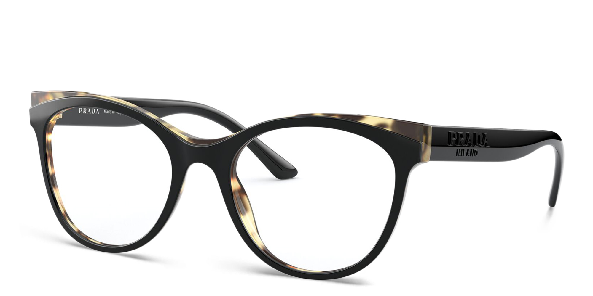 Shop PRADA Butterfly Eyeglasses in Black Havana online.