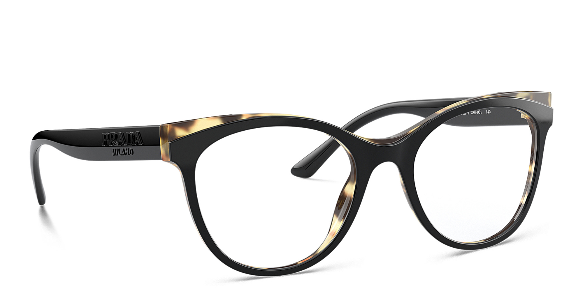 Shop PRADA Butterfly Eyeglasses in Black Havana online.