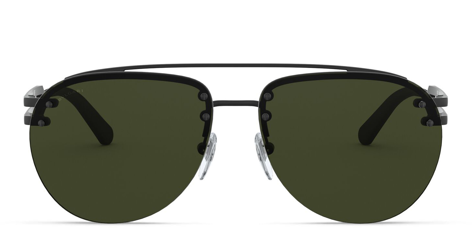 BVLGARI Wide Aviator Sunglasses in Matte Black – Product Photo 1