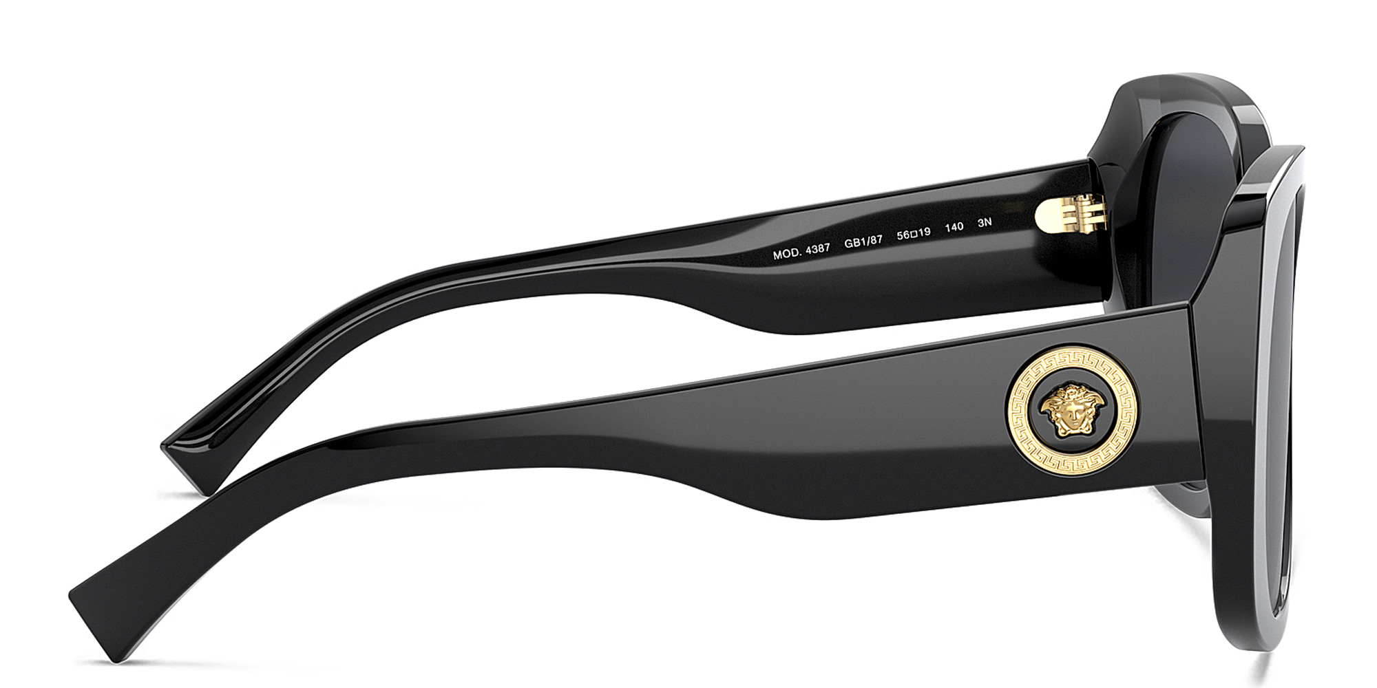 VERSACE Medusa Oversized Sunglasses in Black – Product Photo 3