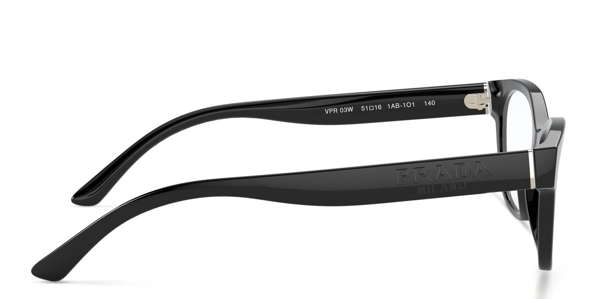 PRADA Rectangle Eyeglasses in Black – Product Photo 3