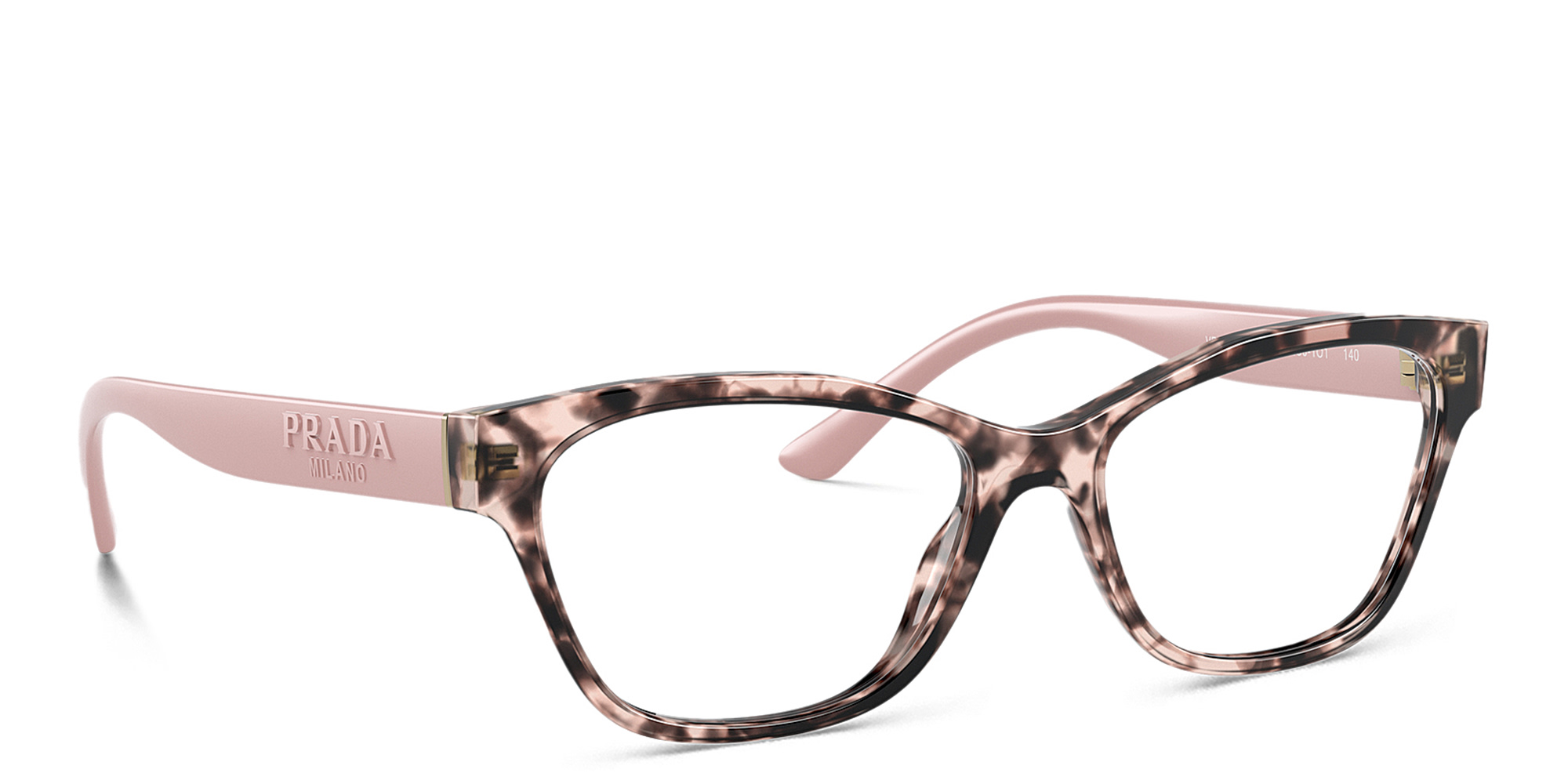 نظارة طبية مستطيلة من برادا بلون وردي هافان - صورة المنتج 4
