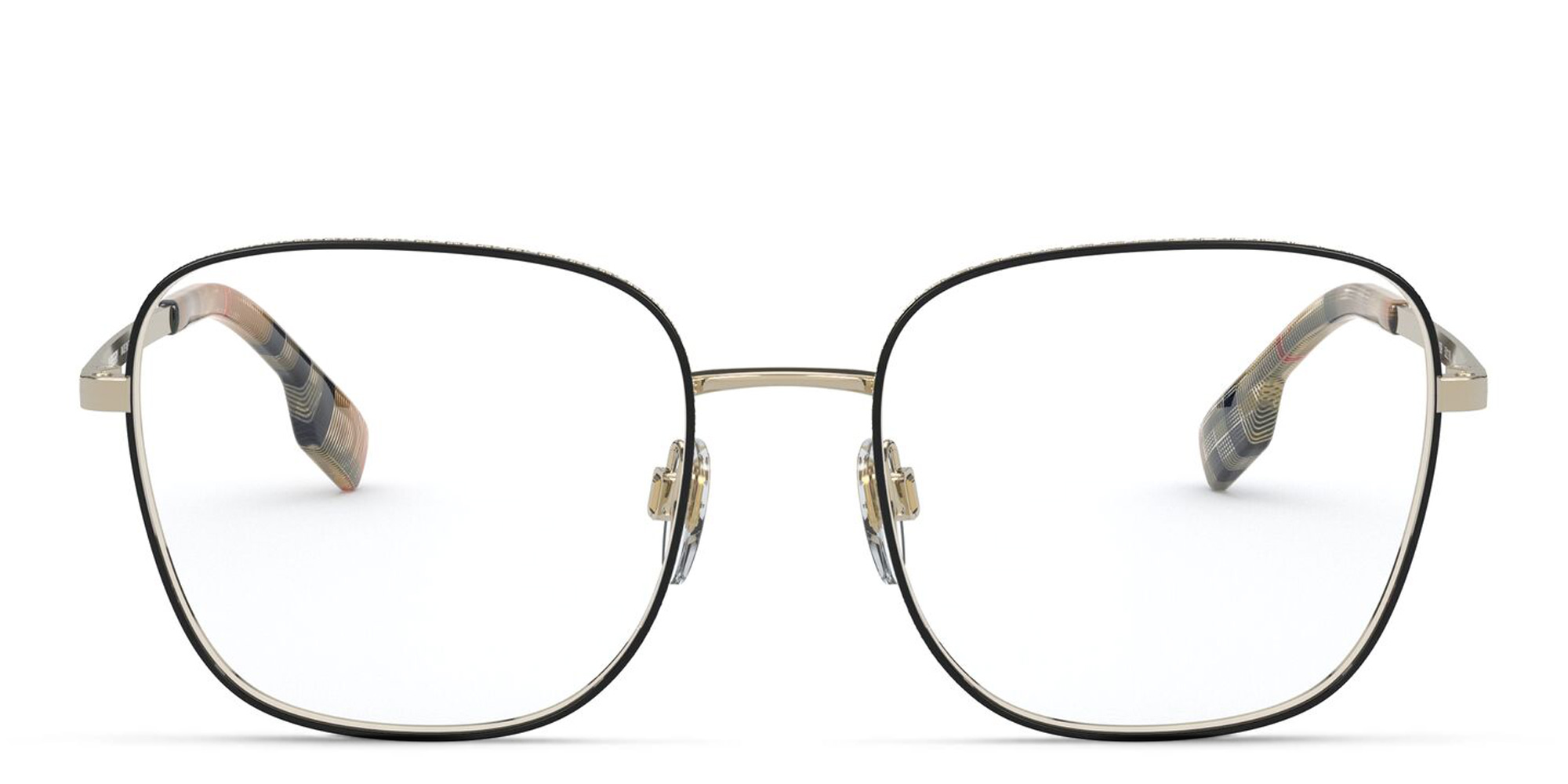 BURBERRY Wide Square Eyeglasses in Black – Product Photo 1