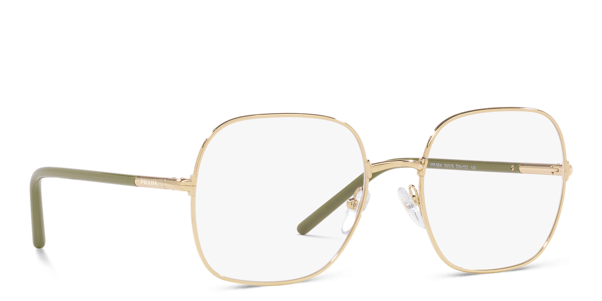 PRADA Square Eyeglasses in Pale Gold – Product Photo 1