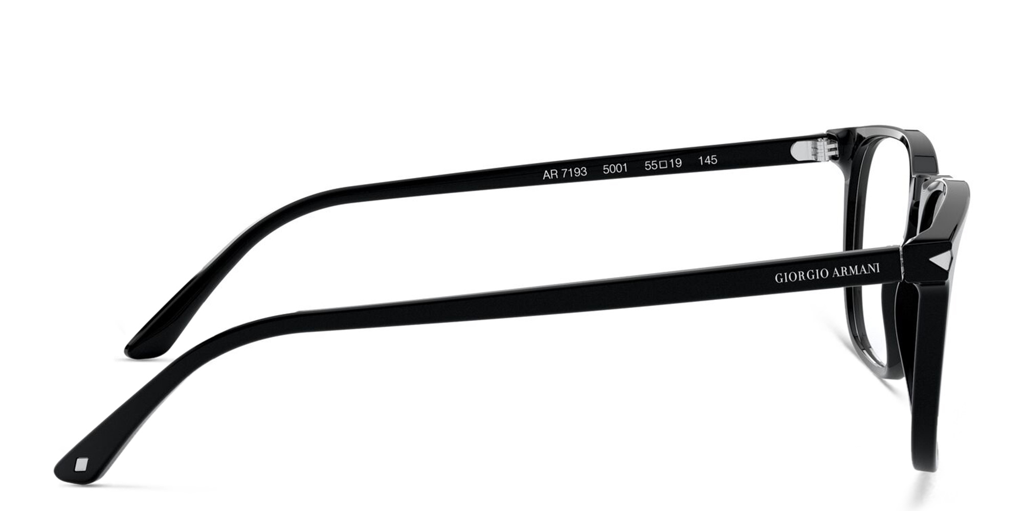 GIORGIO ARMANI Wide Square Eyeglasses in Black – Product Photo 3