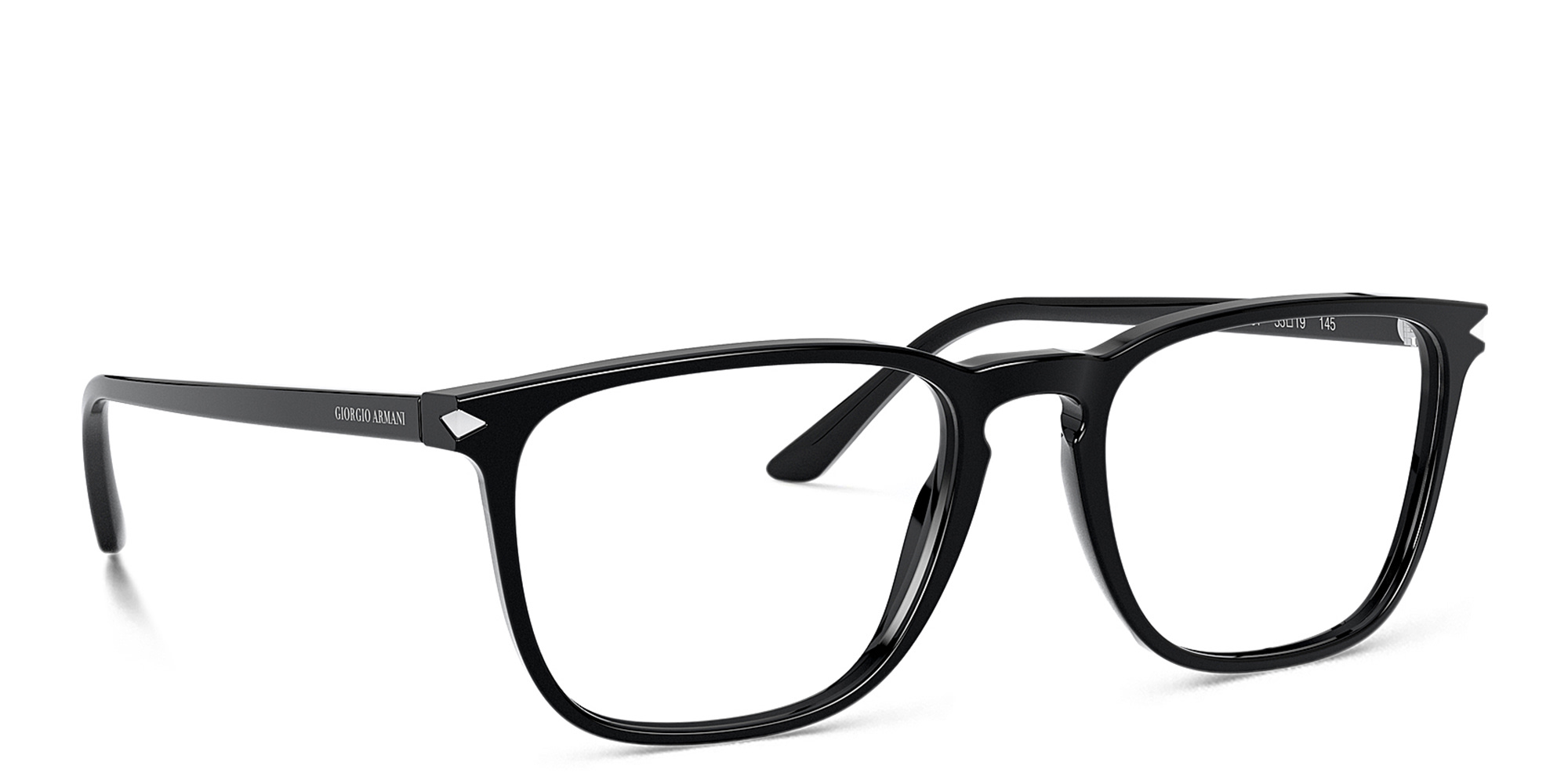 GIORGIO ARMANI Wide Square Eyeglasses in Black – Product Photo 4