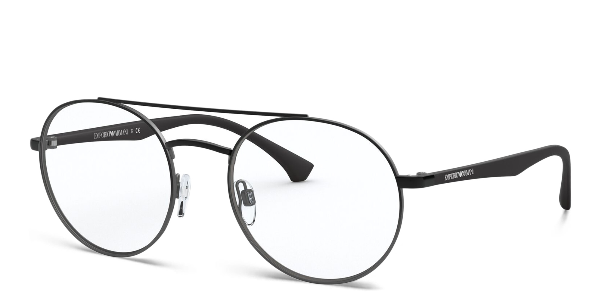 Emporio Armani Round Eyeglasses in Black – Product Photo 2