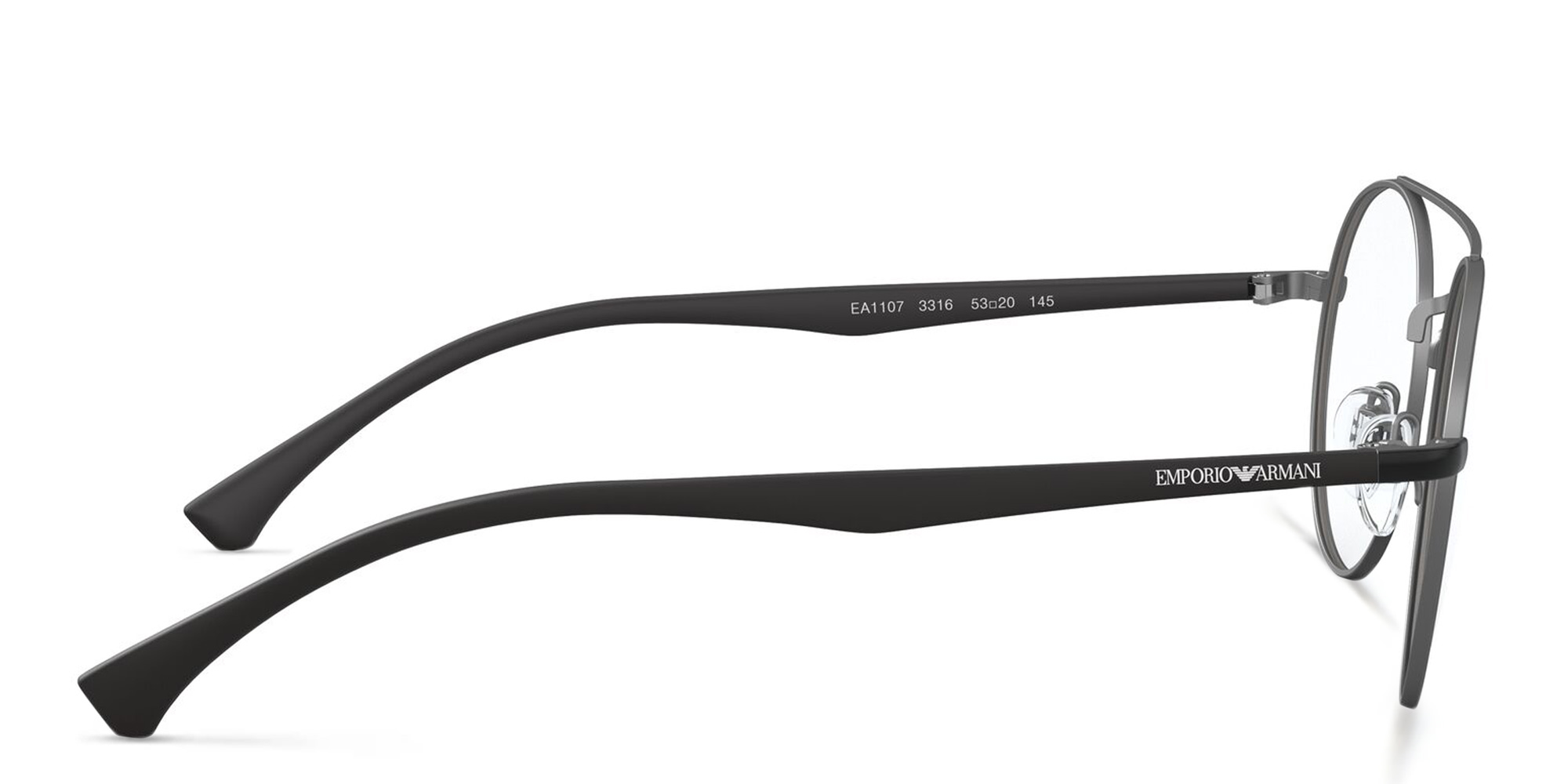 Emporio Armani Round Eyeglasses in Black – Product Photo 3