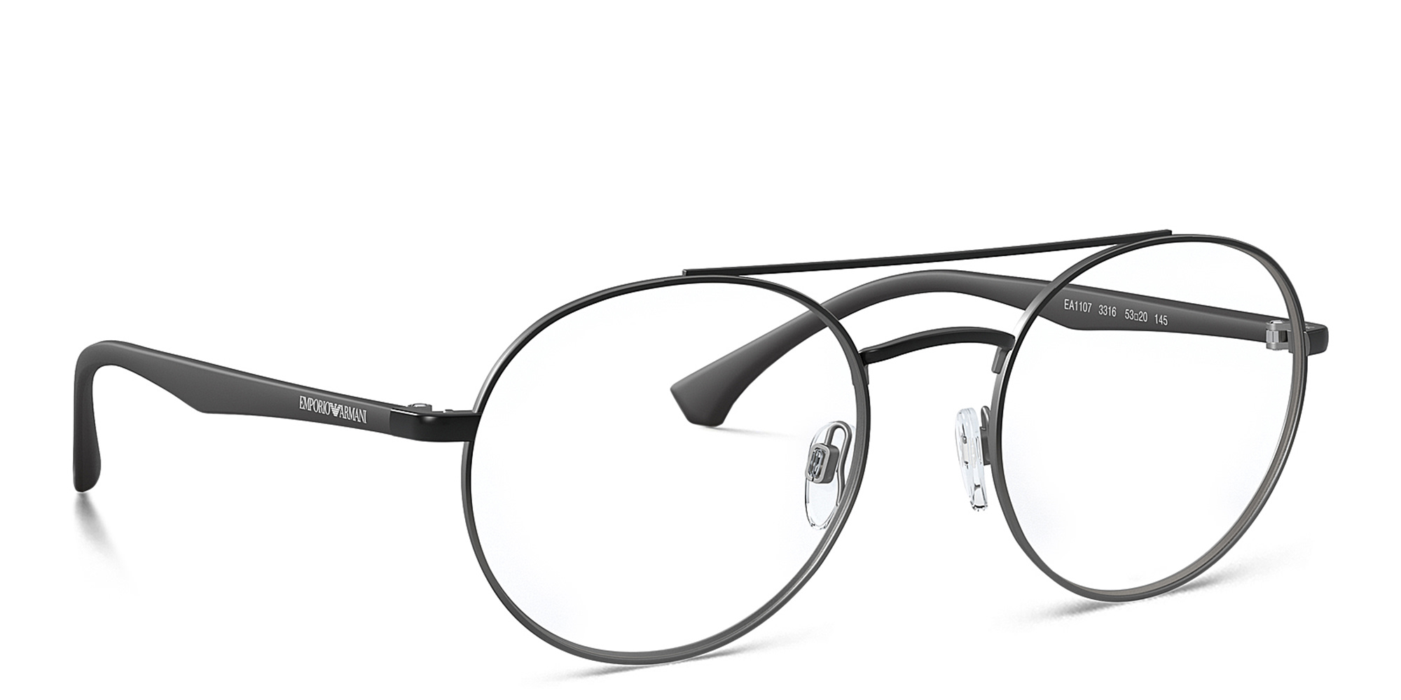 Emporio Armani Round Eyeglasses in Black – Product Photo 4