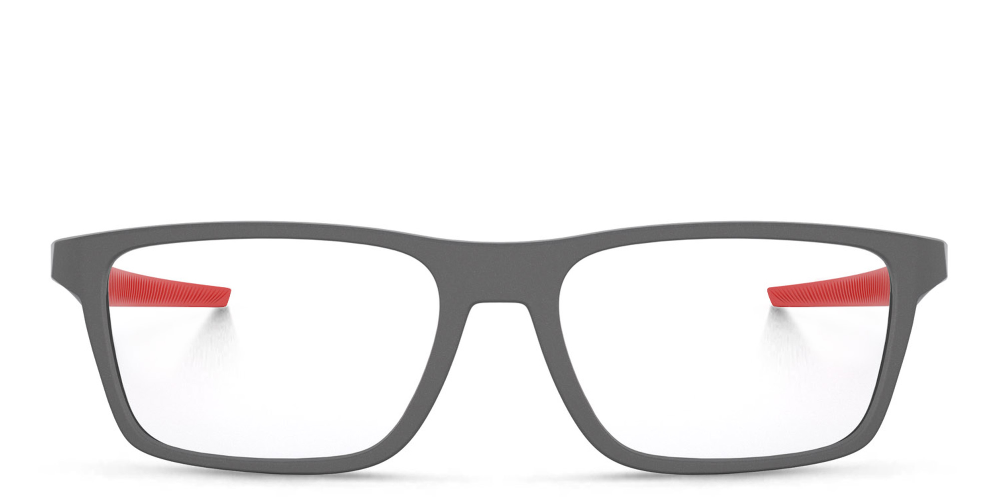 Shop Oakley Wide Rectangle Eyeglasses in Satin Light Steel online.