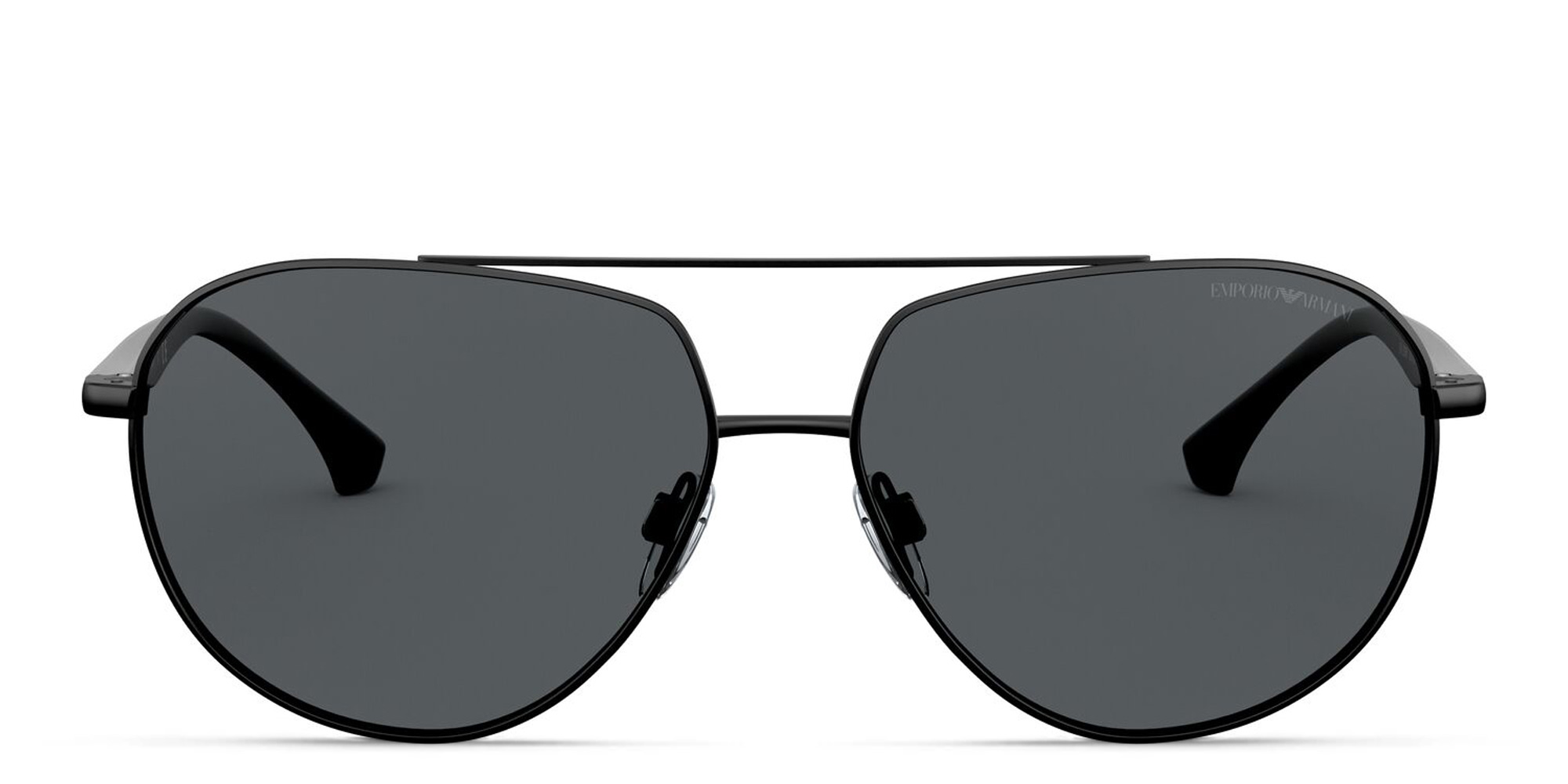 Emporio Armani Wide Aviator Sunglasses in Matte Black – Product Photo 1