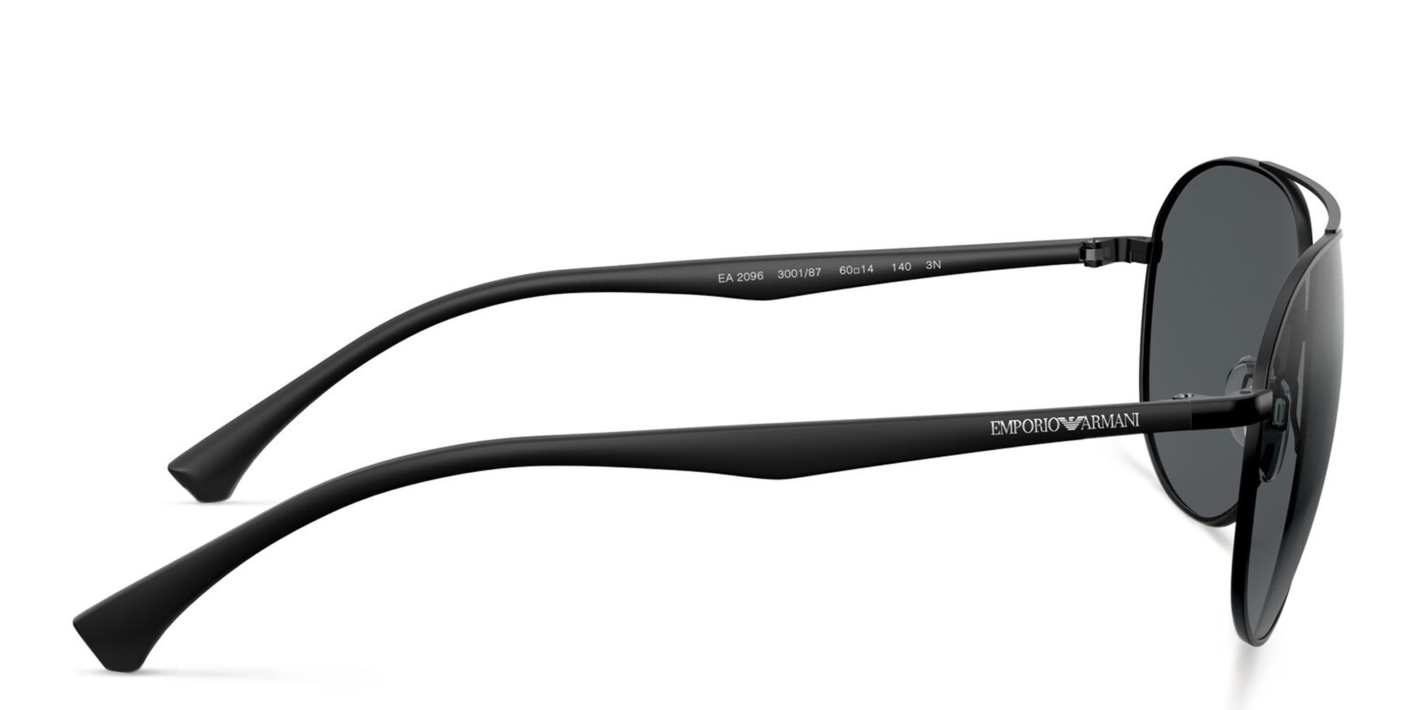 Emporio Armani Wide Aviator Sunglasses in Matte Black – Product Photo 3