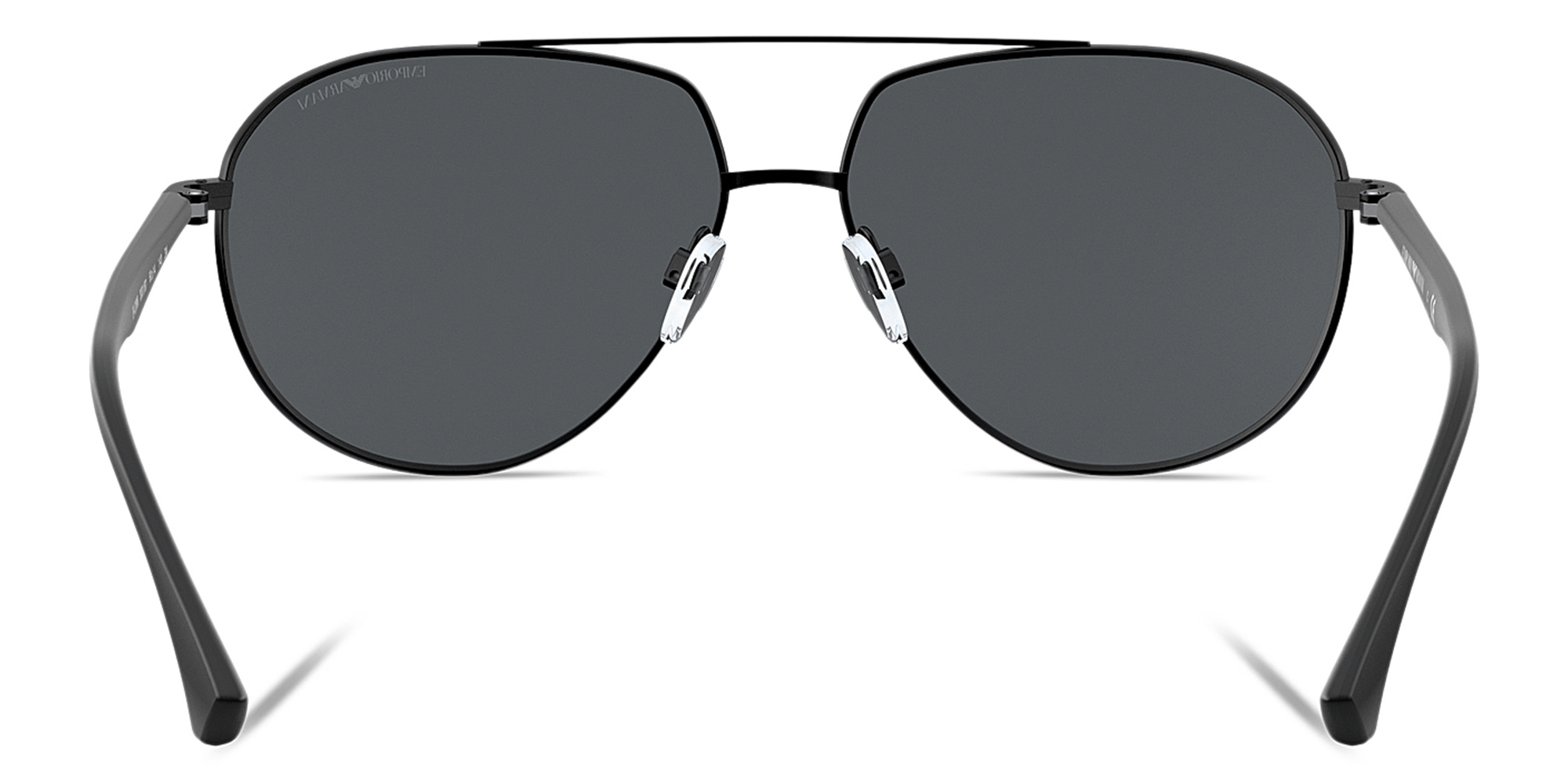 Emporio Armani Wide Aviator Sunglasses in Matte Black – Product Photo 4