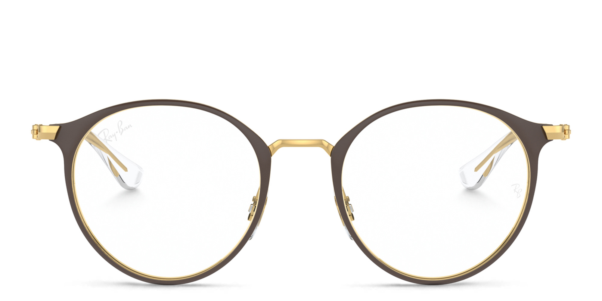 Shop Ray-Ban Junior Kids Panthos Eyeglasses in Brown online.