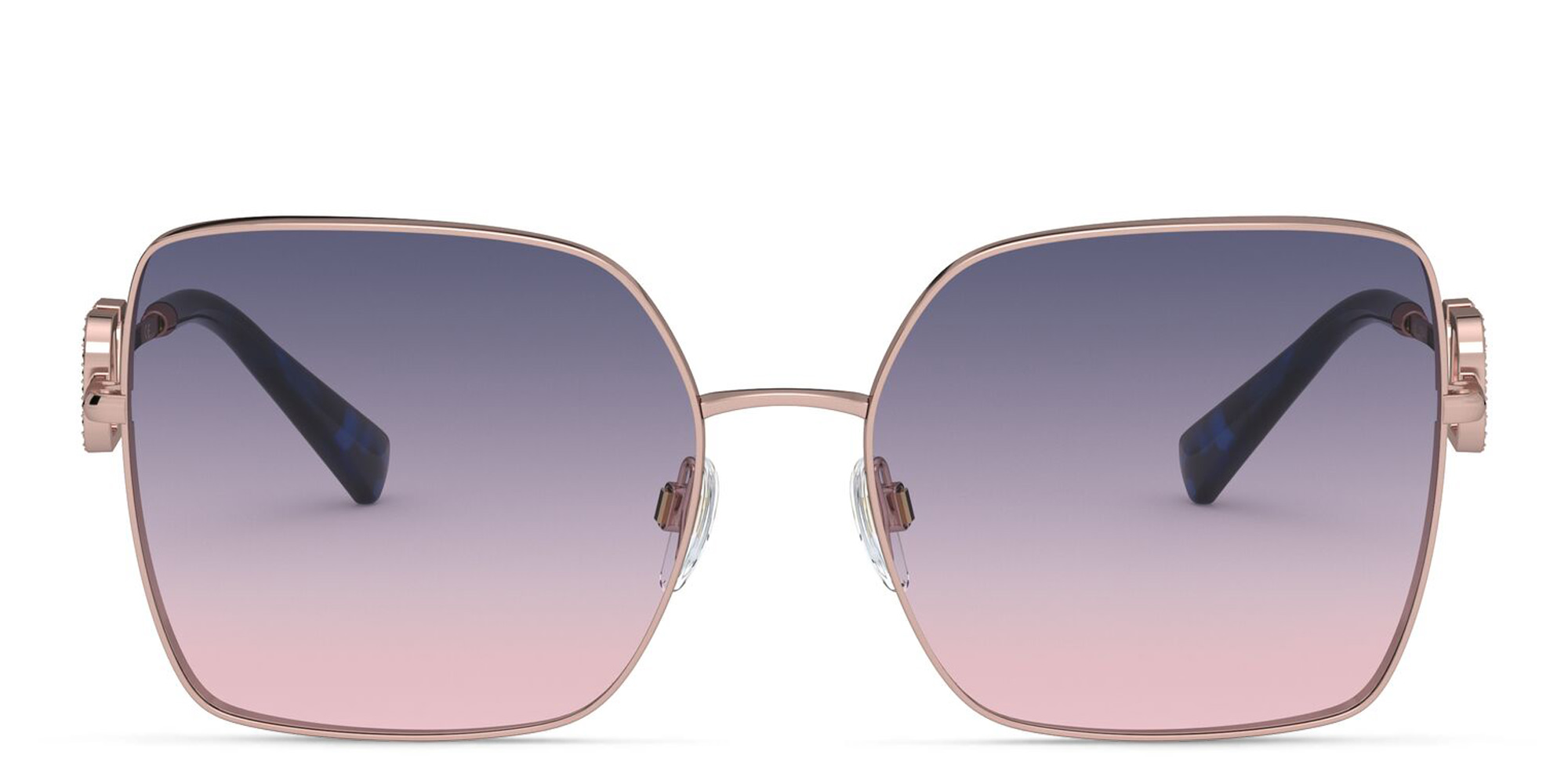 VALENTINO Wide Square Sunglasses in Rose Gold – Product Photo 1
