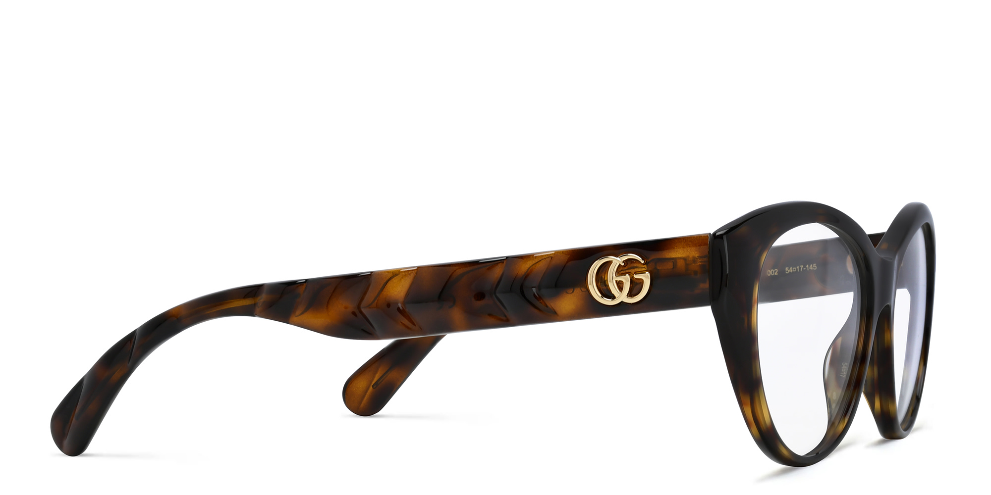 GUCCI Wide Cat Eye Eyeglasses in Havana – Product Photo 3
