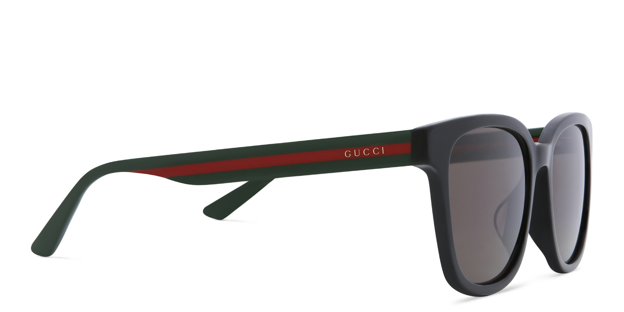 Shop GUCCI Rectangle Sunglasses in Black online.