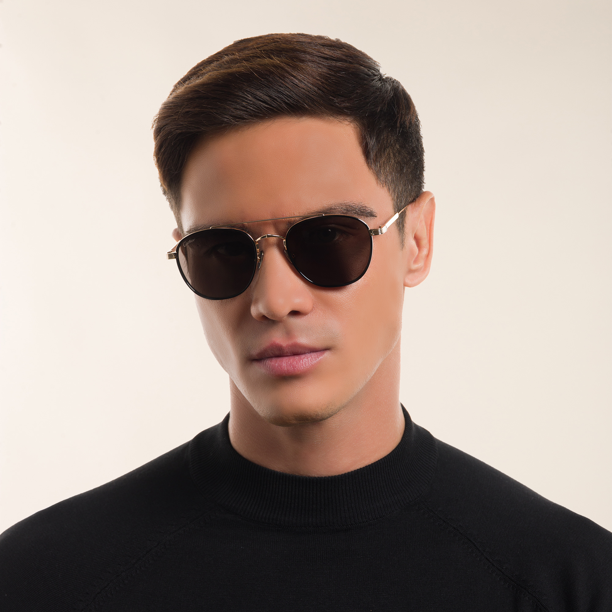 Cartier Signature 'C'de Cartier Aviator Sunglasses in Gold – Product Photo 5