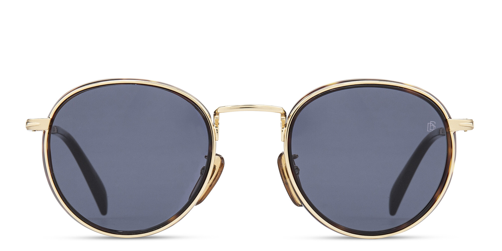 Shop DAVID BECKHAM Round Sunglasses in Havana Gold online.