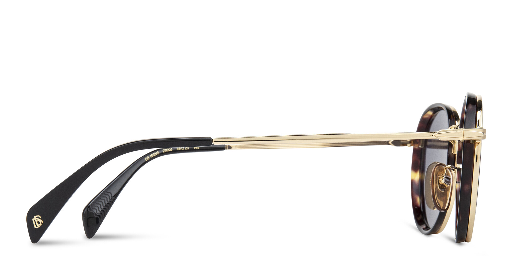 Shop DAVID BECKHAM Round Sunglasses in Havana Gold online.