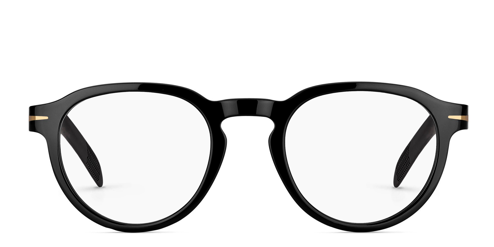 DAVID BECKHAM Round Eyeglasses in Black – Product Photo 1