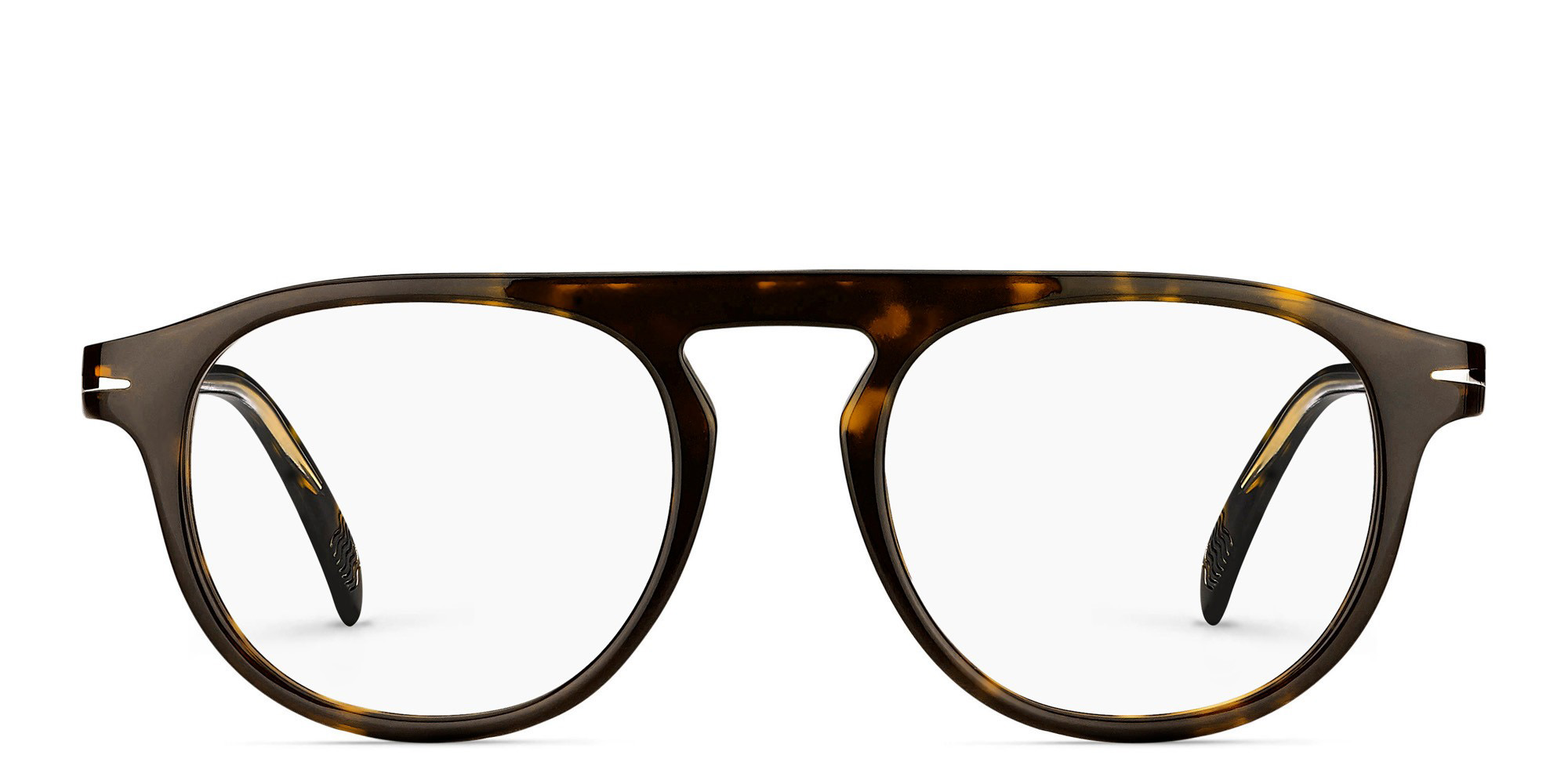 DAVID BECKHAM Round Eyeglasses in Havana – Product Photo 1
