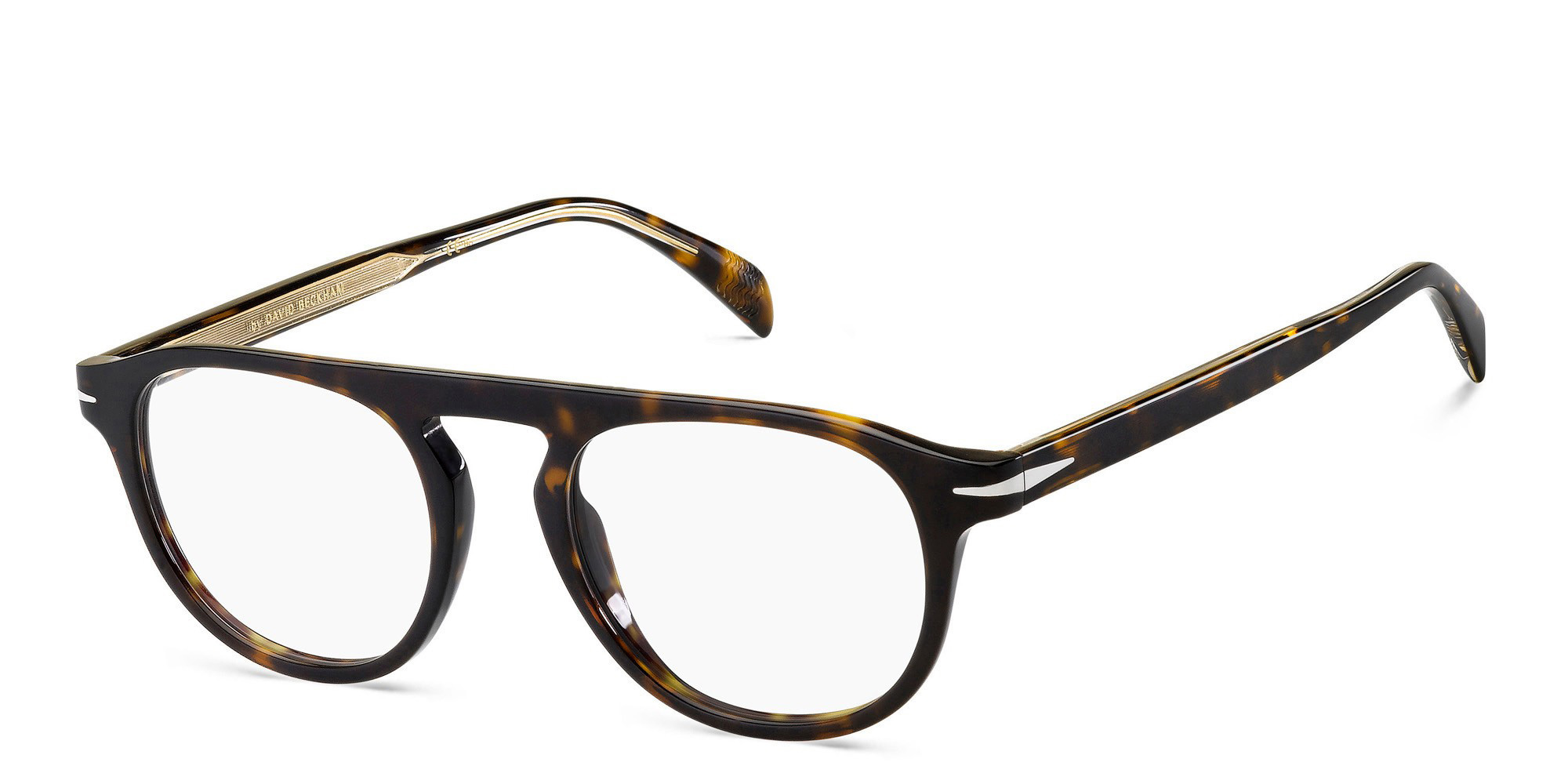 DAVID BECKHAM Round Eyeglasses in Havana – Product Photo 2