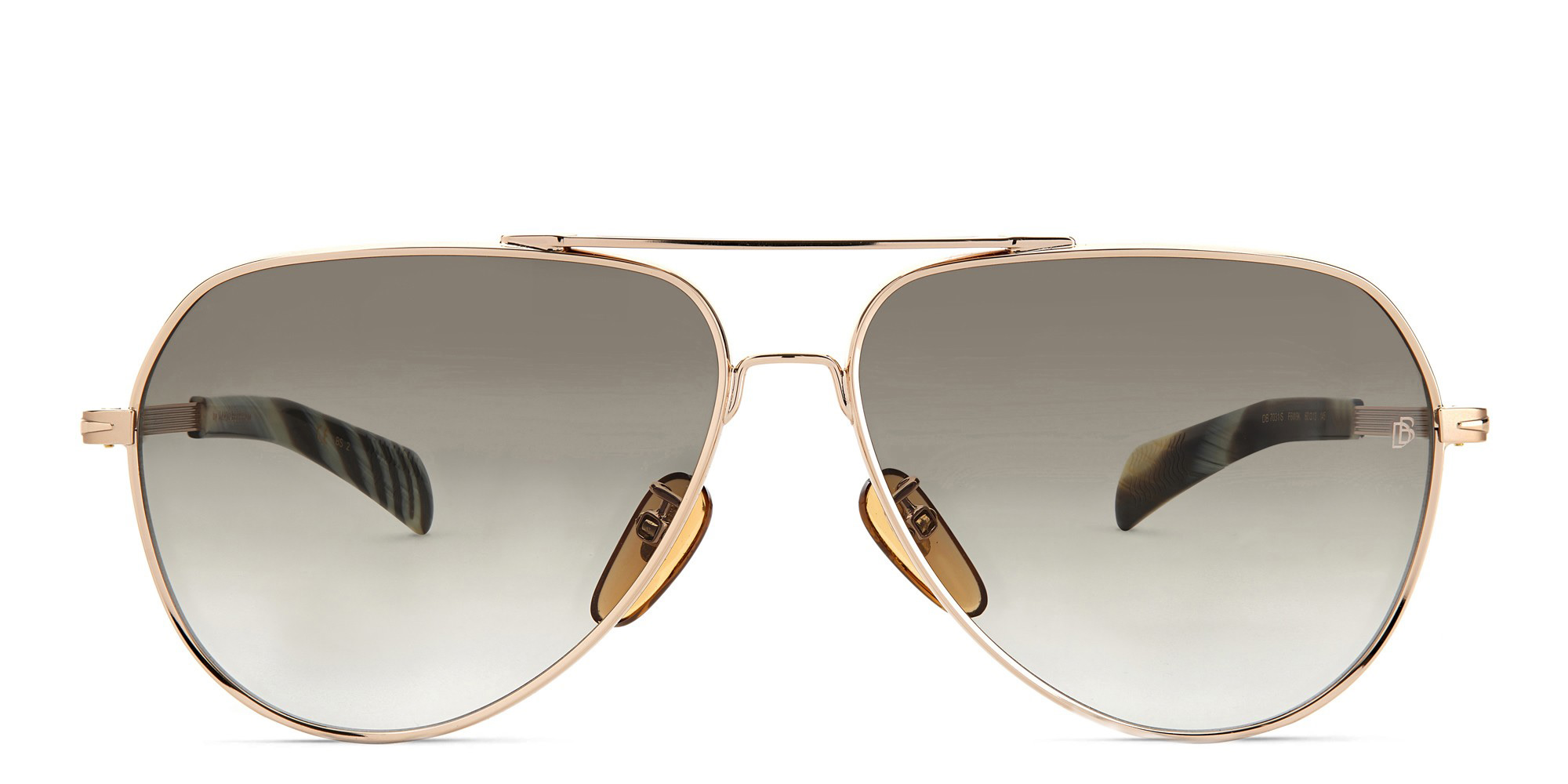 DAVID BECKHAM Wide Aviator Sunglasses in Gold Horn – Product Photo 1