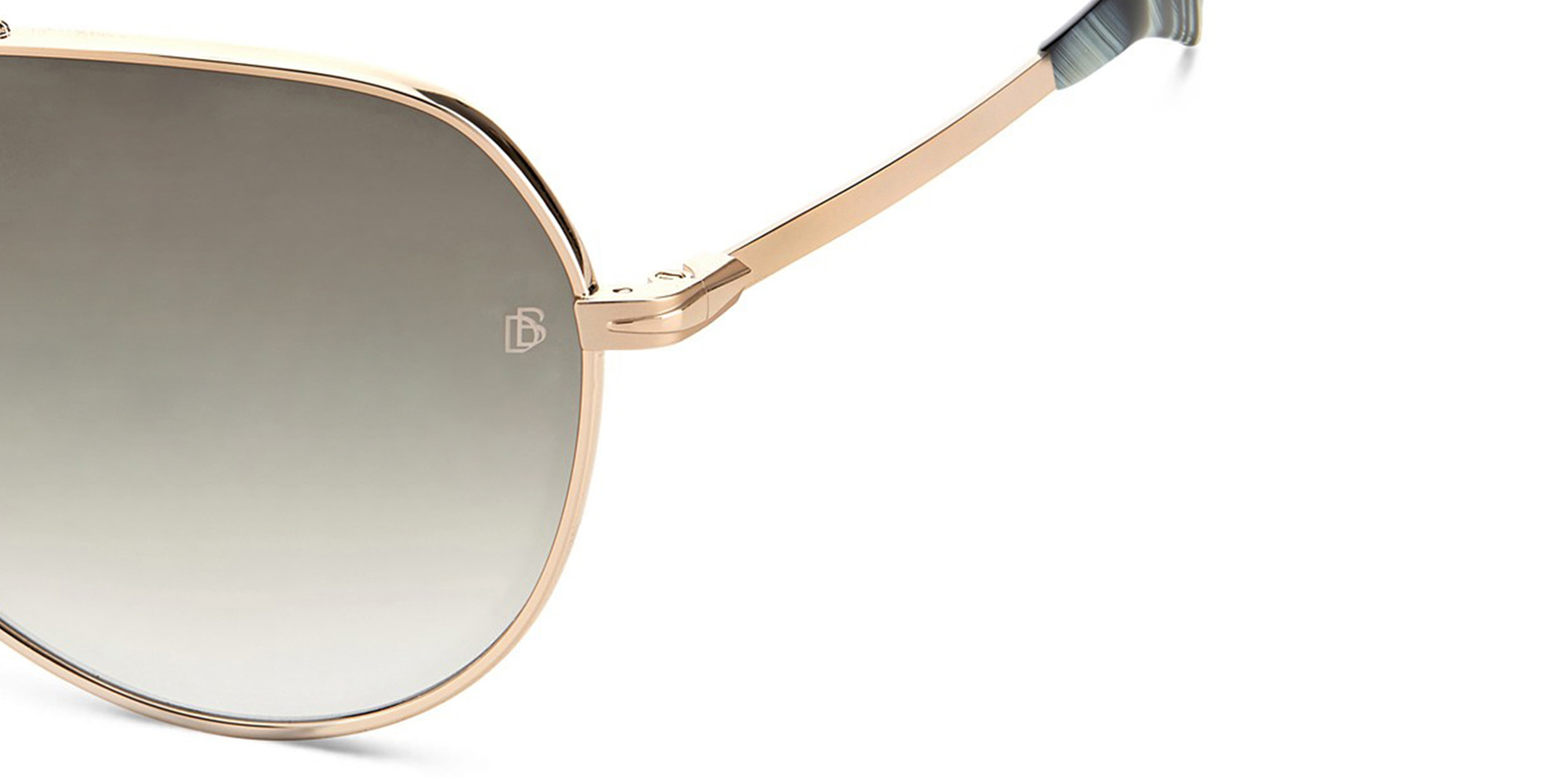 DAVID BECKHAM Wide Aviator Sunglasses in Gold Horn – Product Photo 3