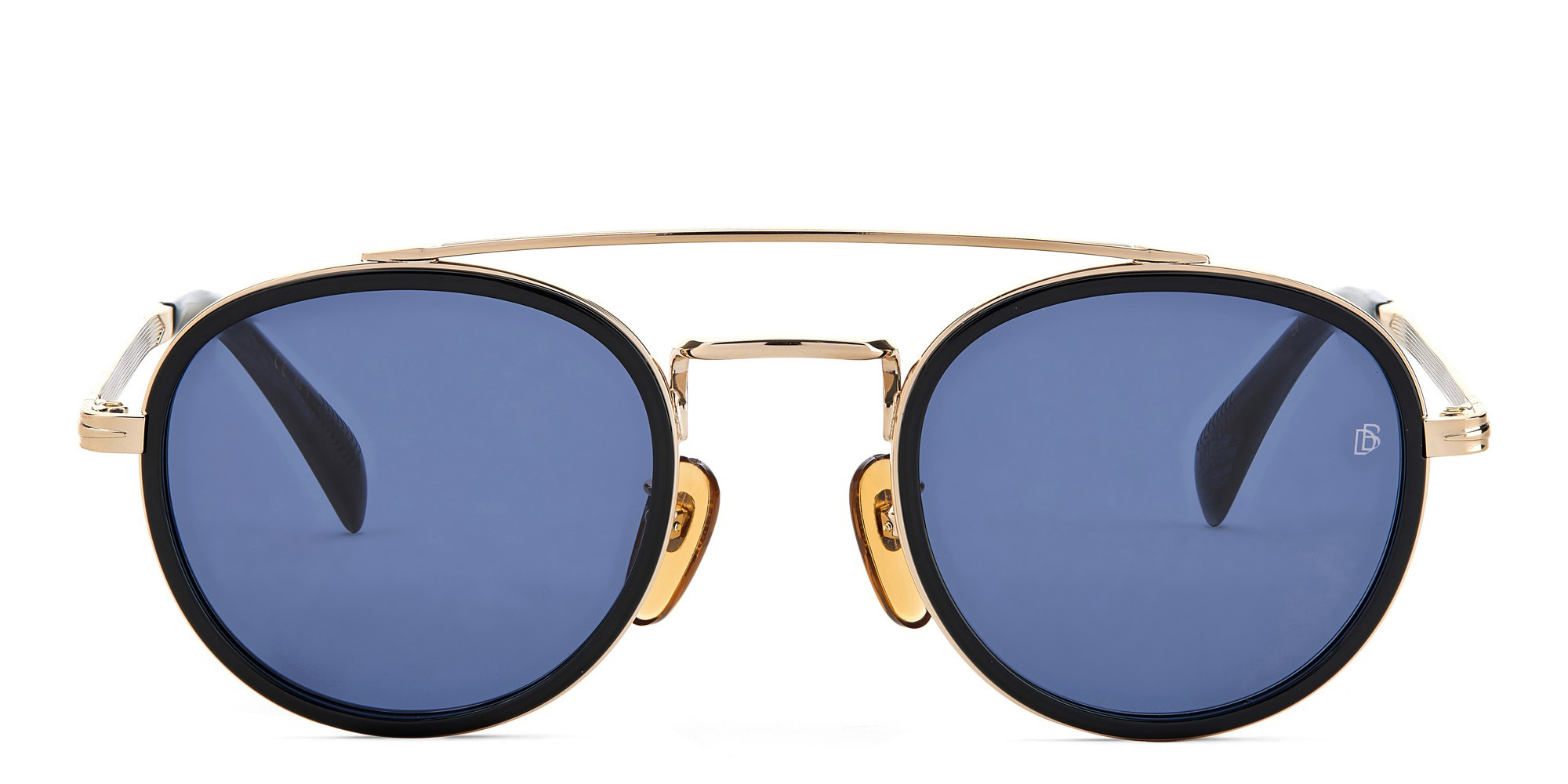 DAVID BECKHAM Round Sunglasses in Black Gold – Product Photo 1