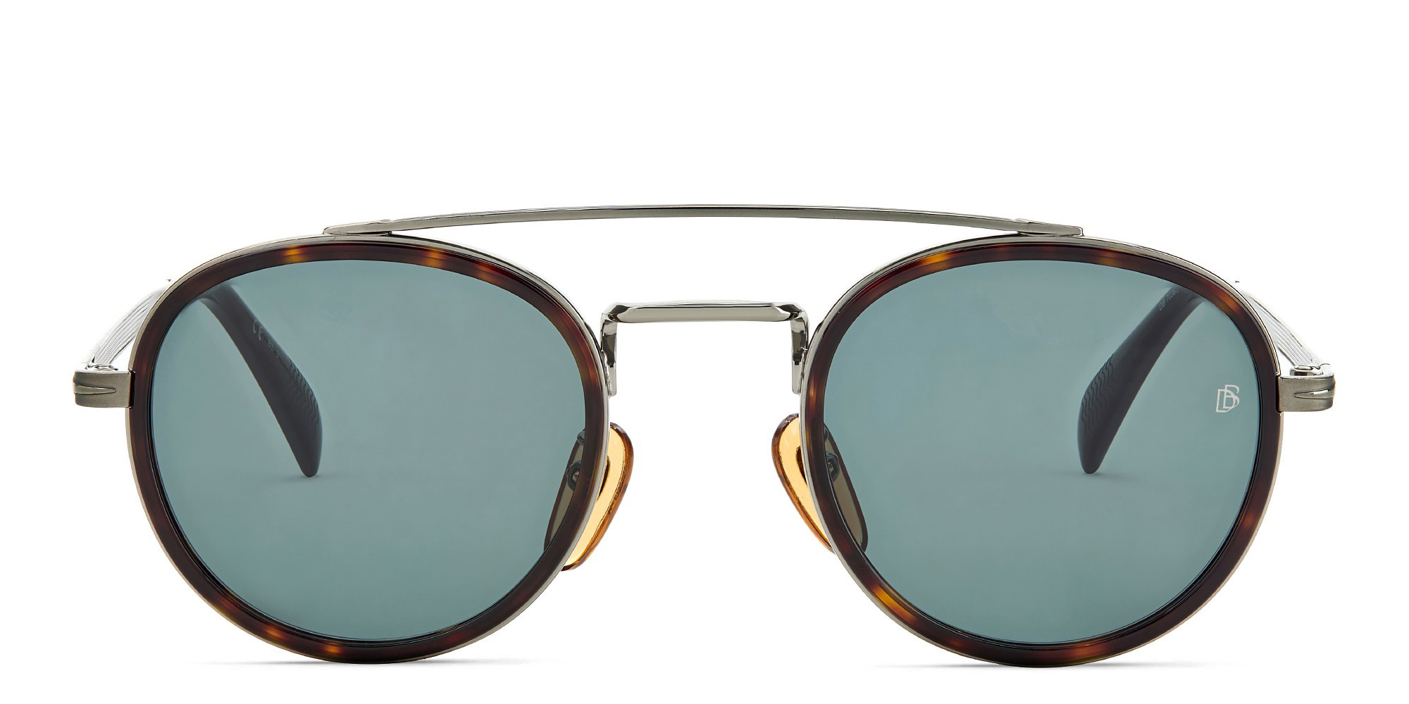 نظارة شمسية دائرية من ديفيد بيكهام بلون هافانا روثينيوم - صورة المنتج 1