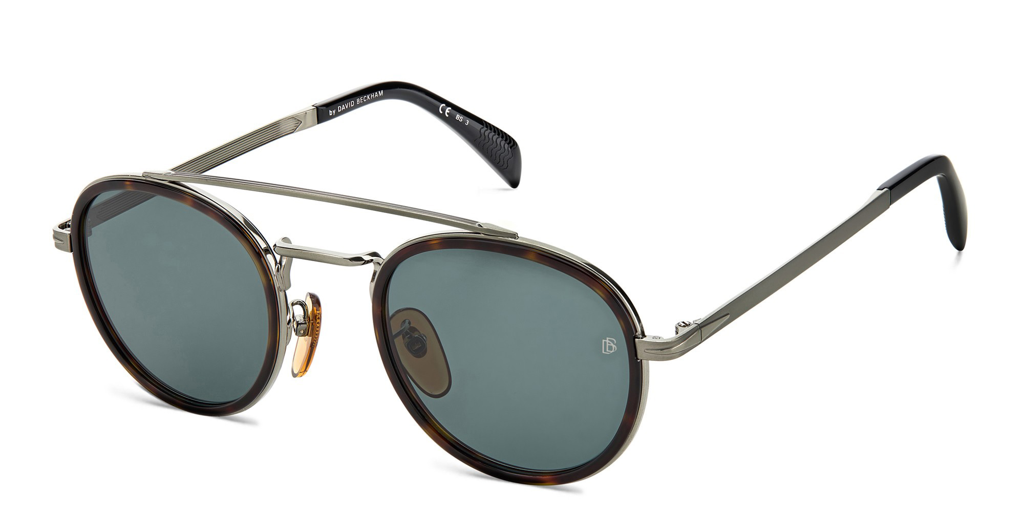 DAVID BECKHAM Round Sunglasses in Havana Ruthenium – Product Photo 2