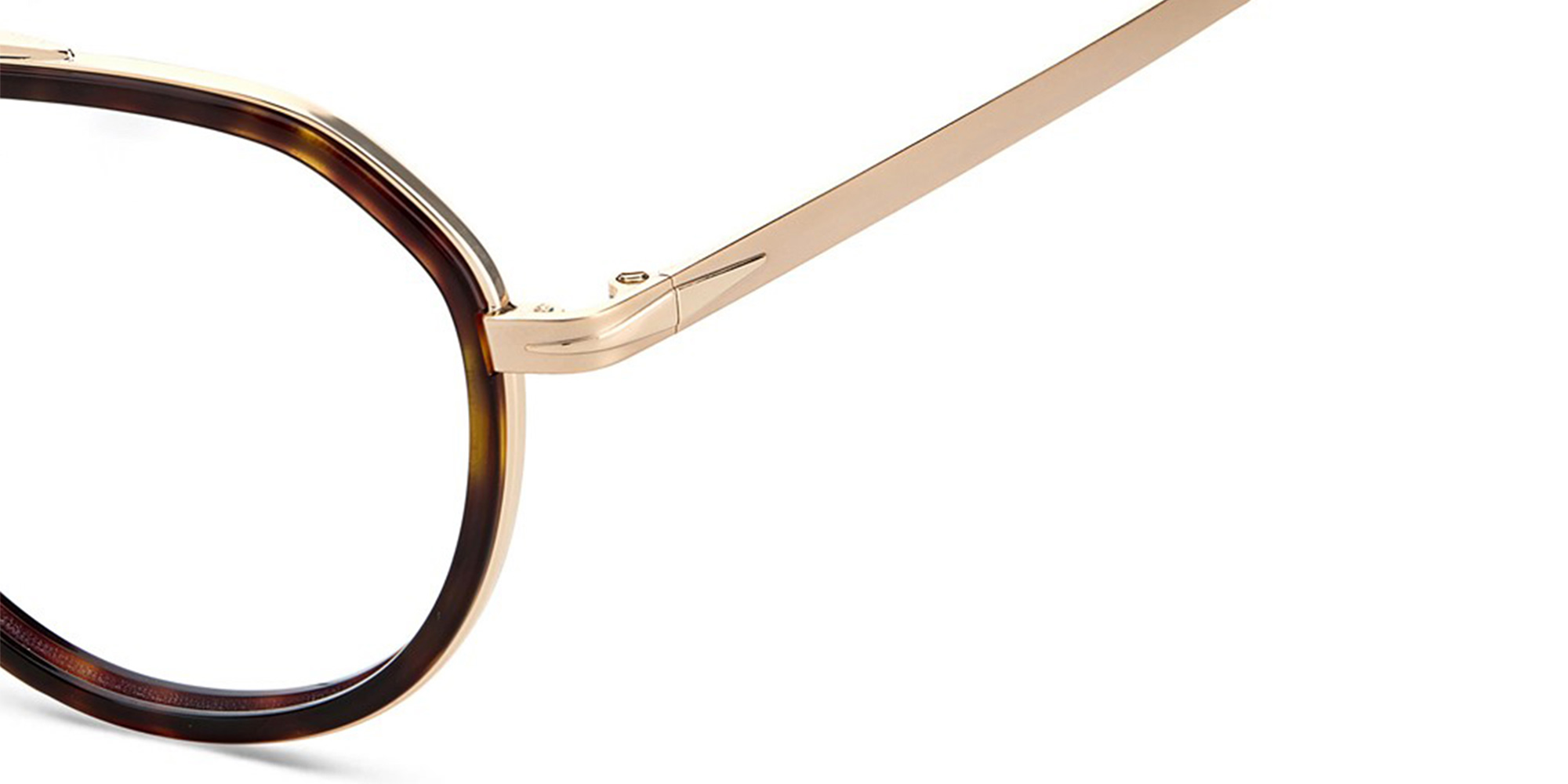 DAVID BECKHAM Round Eyeglasses in Havana Gold – Product Photo 3