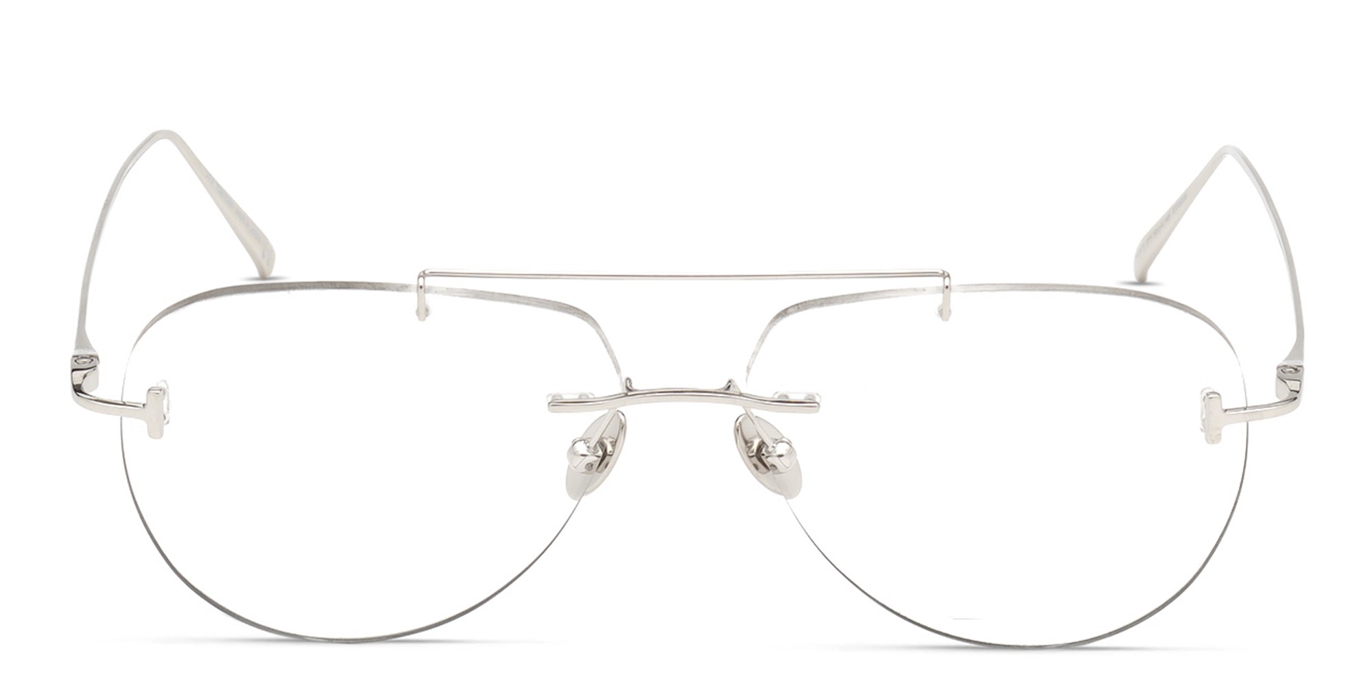 TOM FORD Rimless Wide Aviator Eyeglasses in Silver – Product Photo 1