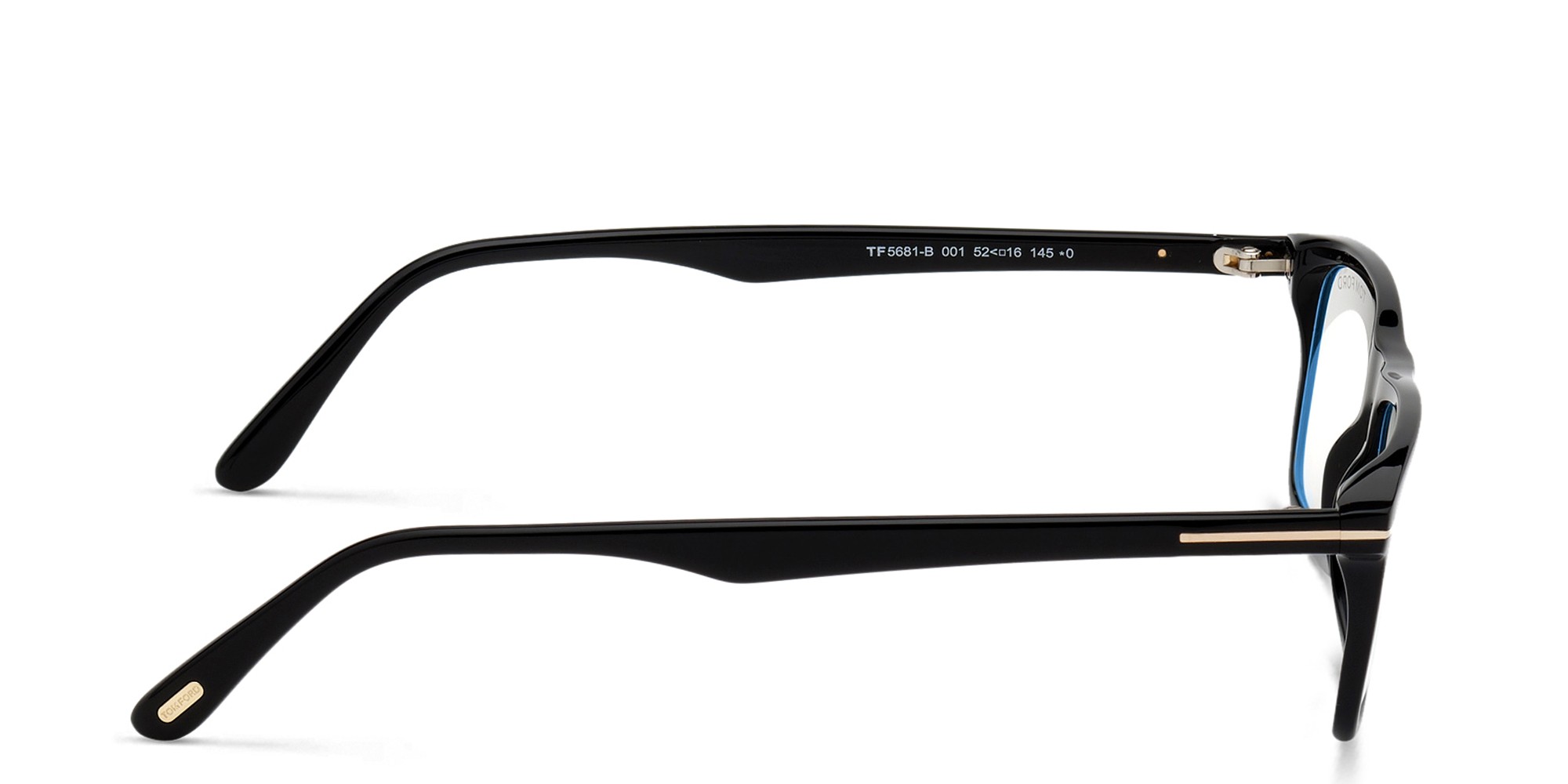 TOM FORD Rectangle Eyeglasses in Shiny Black – Product Photo 3
