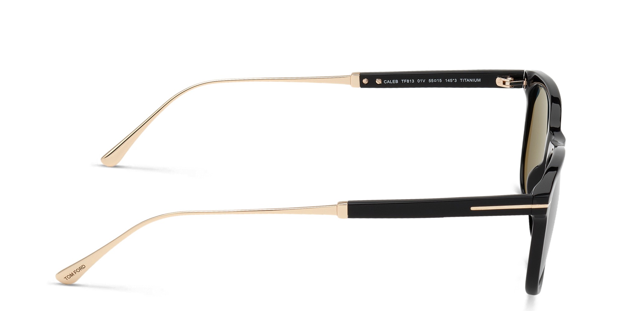 نظارة شمسية مستطيلة من توم فورد بلون أسود لامع - صورة المنتج 3