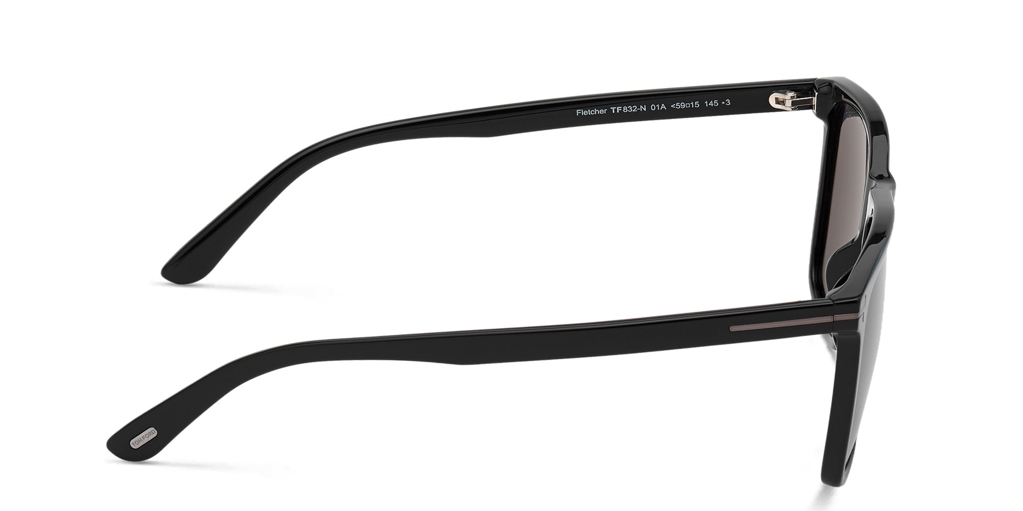 TOM FORD Square Sunglasses in Shiny Black – Product Photo 3