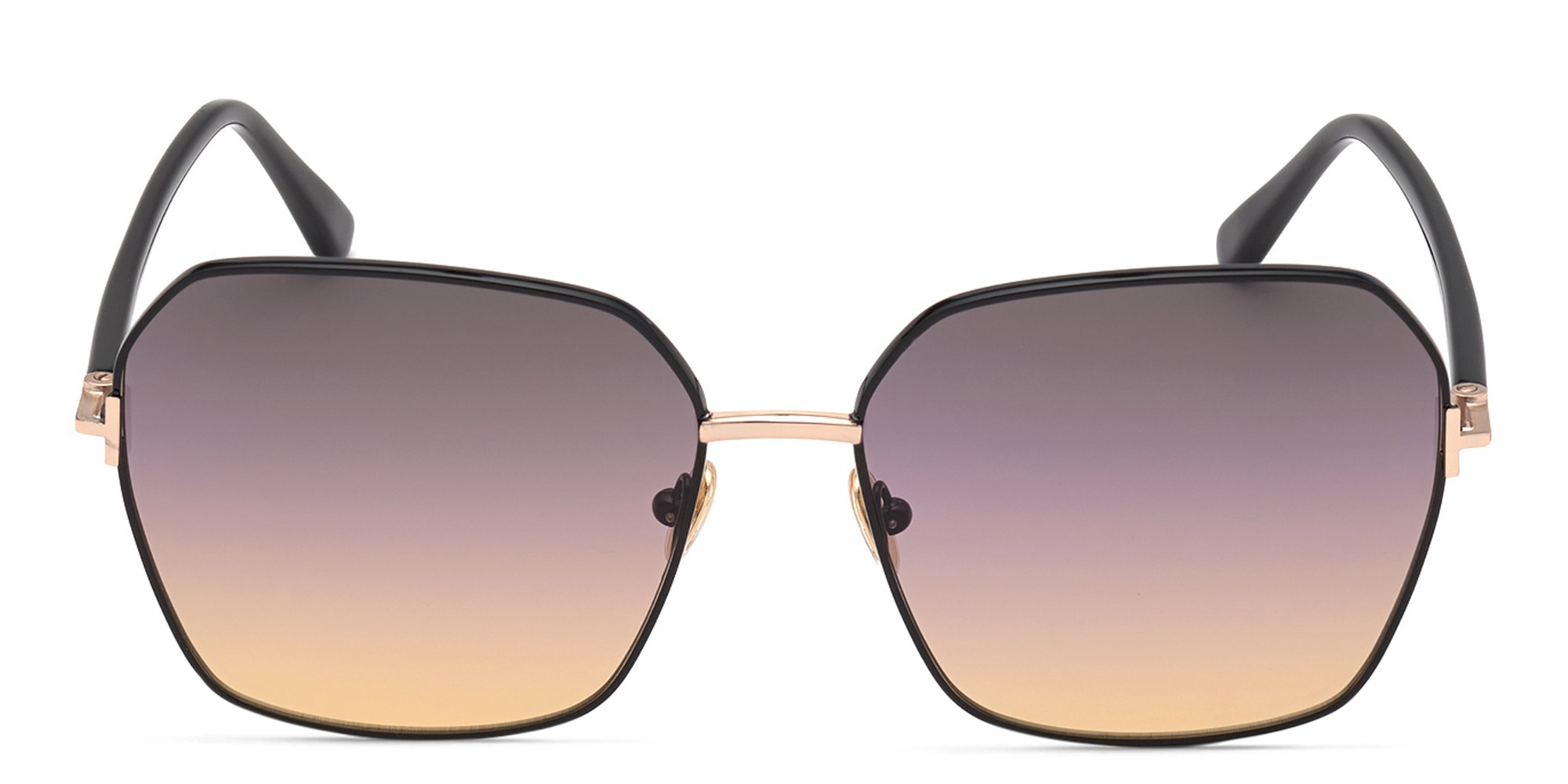 TOM FORD Wide Square Sunglasses in Shiny Rose Gold – Product Photo 1