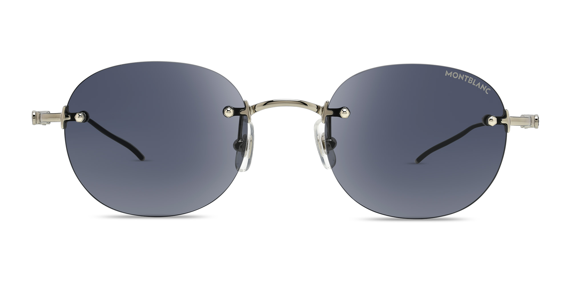 Shop MONTBLANC Round Sunglasses in Silver online.
