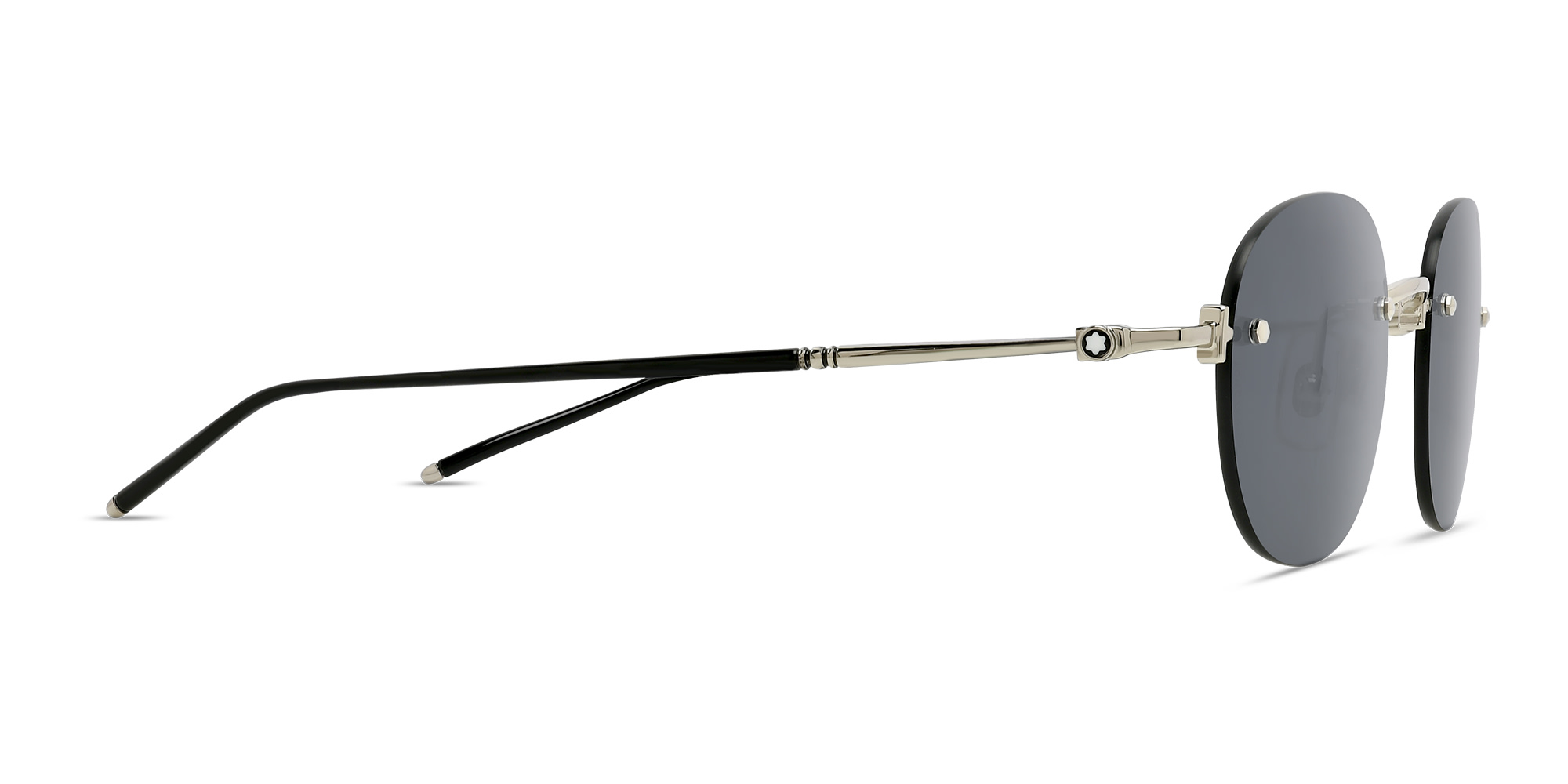 Shop MONTBLANC Round Sunglasses in Silver online.