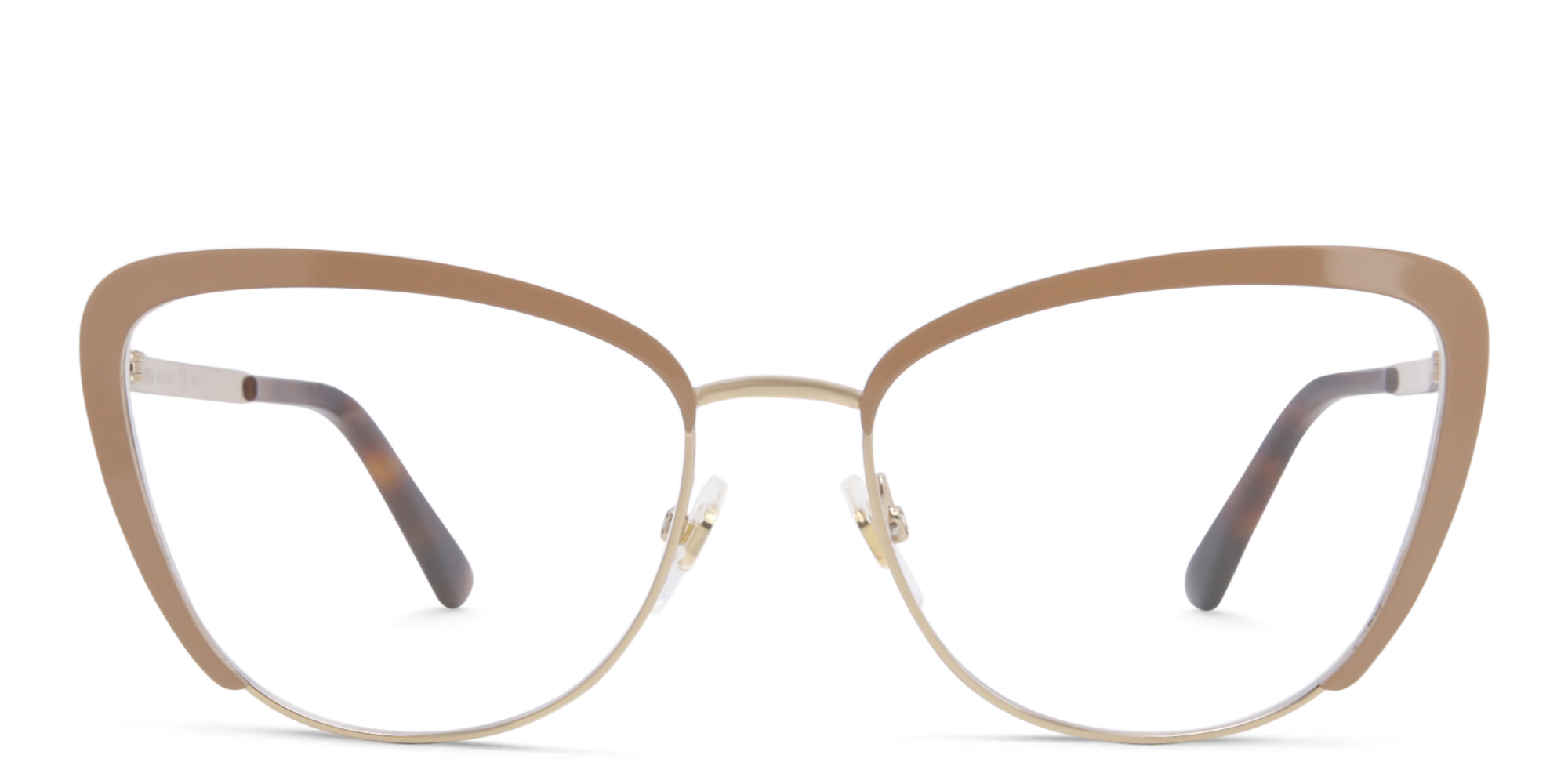 EYE'M Wide Cat Eye Eyeglasses in Nude – Product Photo 1