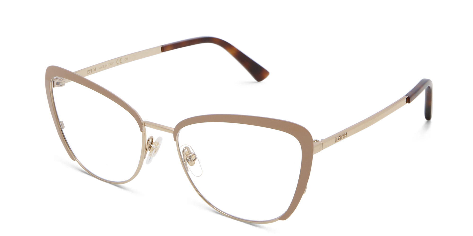 EYE'M Wide Cat Eye Eyeglasses in Nude – Product Photo 2