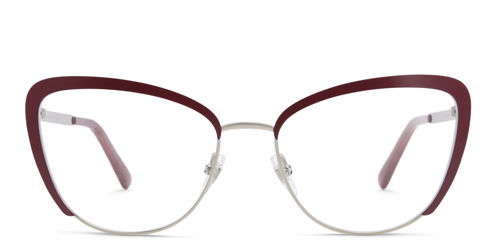 EYE'M Wide Cat Eye Eyeglasses in Red – Product Photo 1